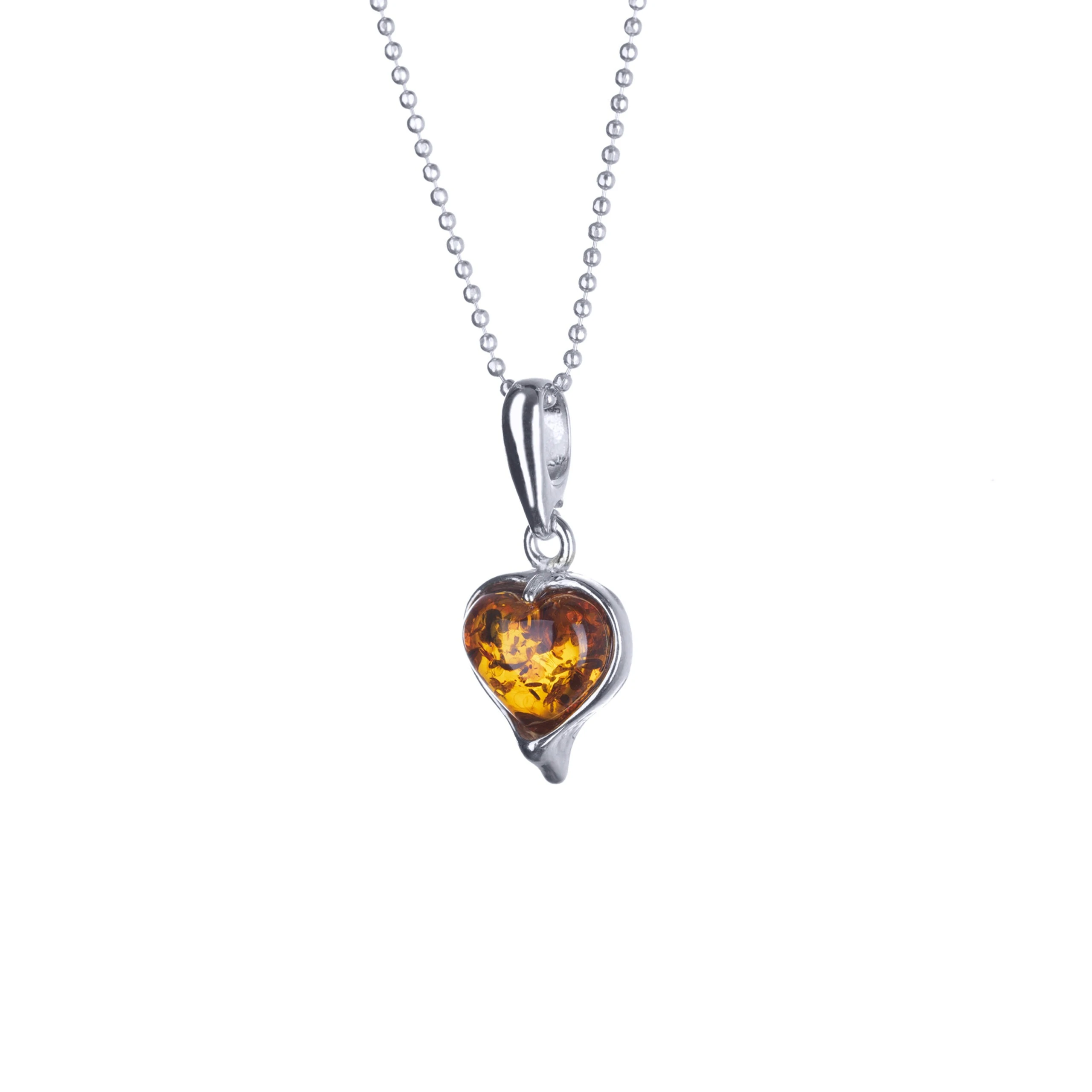 Amber heart necklace