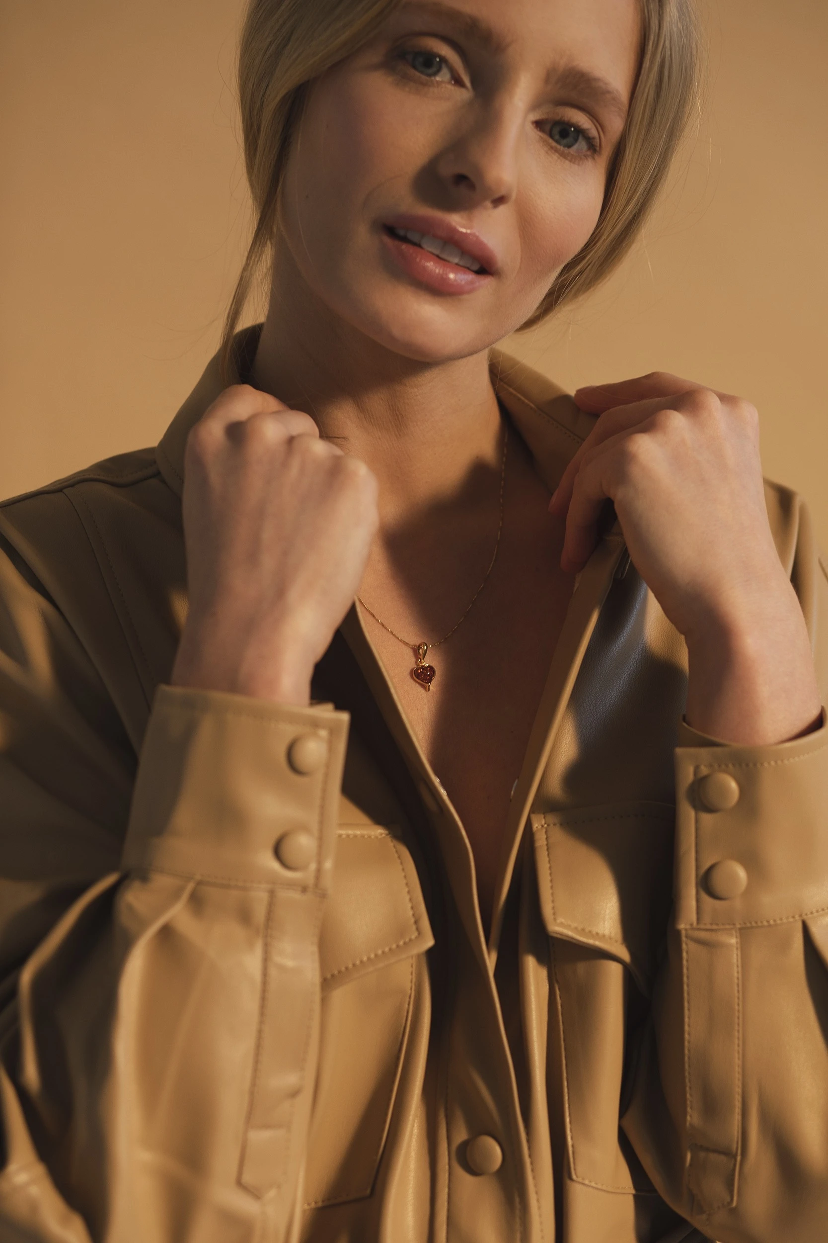 Thumbnail of Amber heart necklace