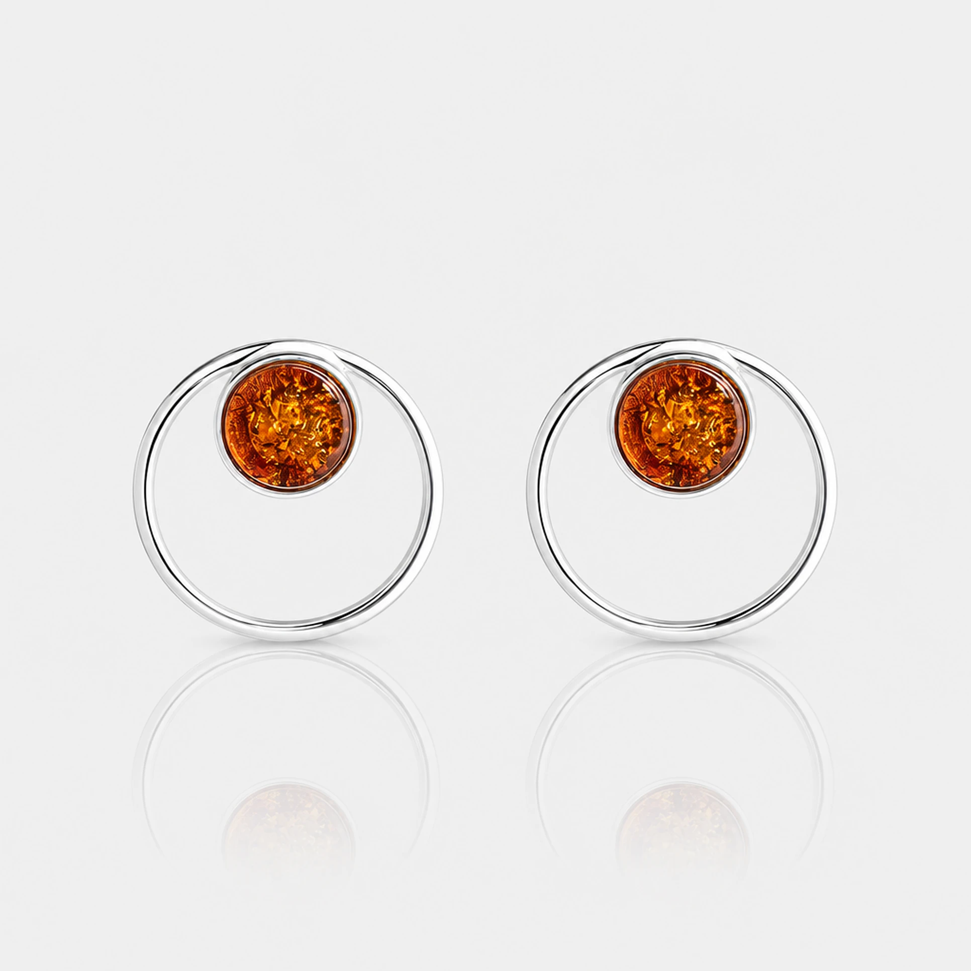 Amy stud øreringe med cognac rav