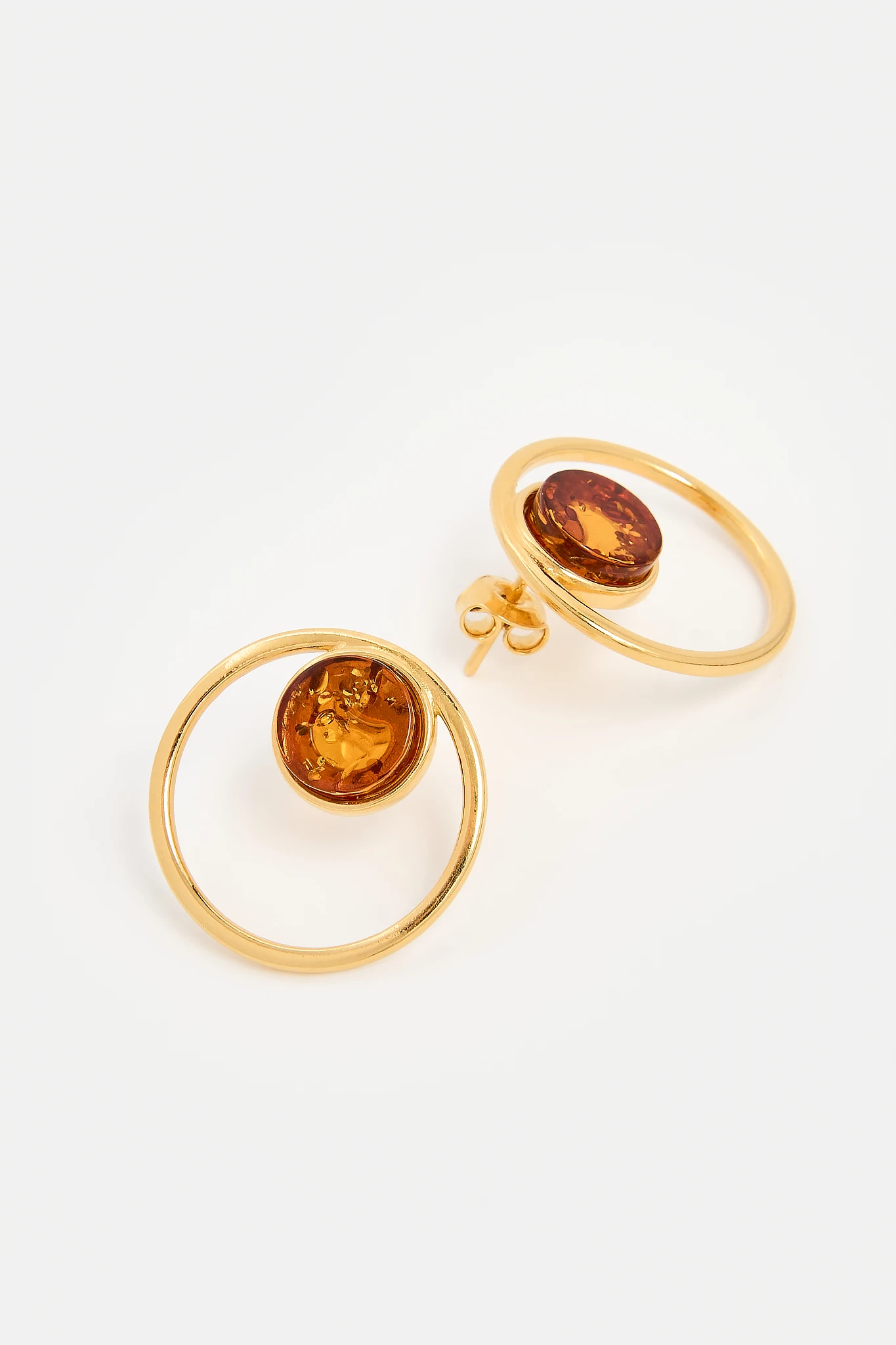 Thumbnail of Amy stud earrings with amber