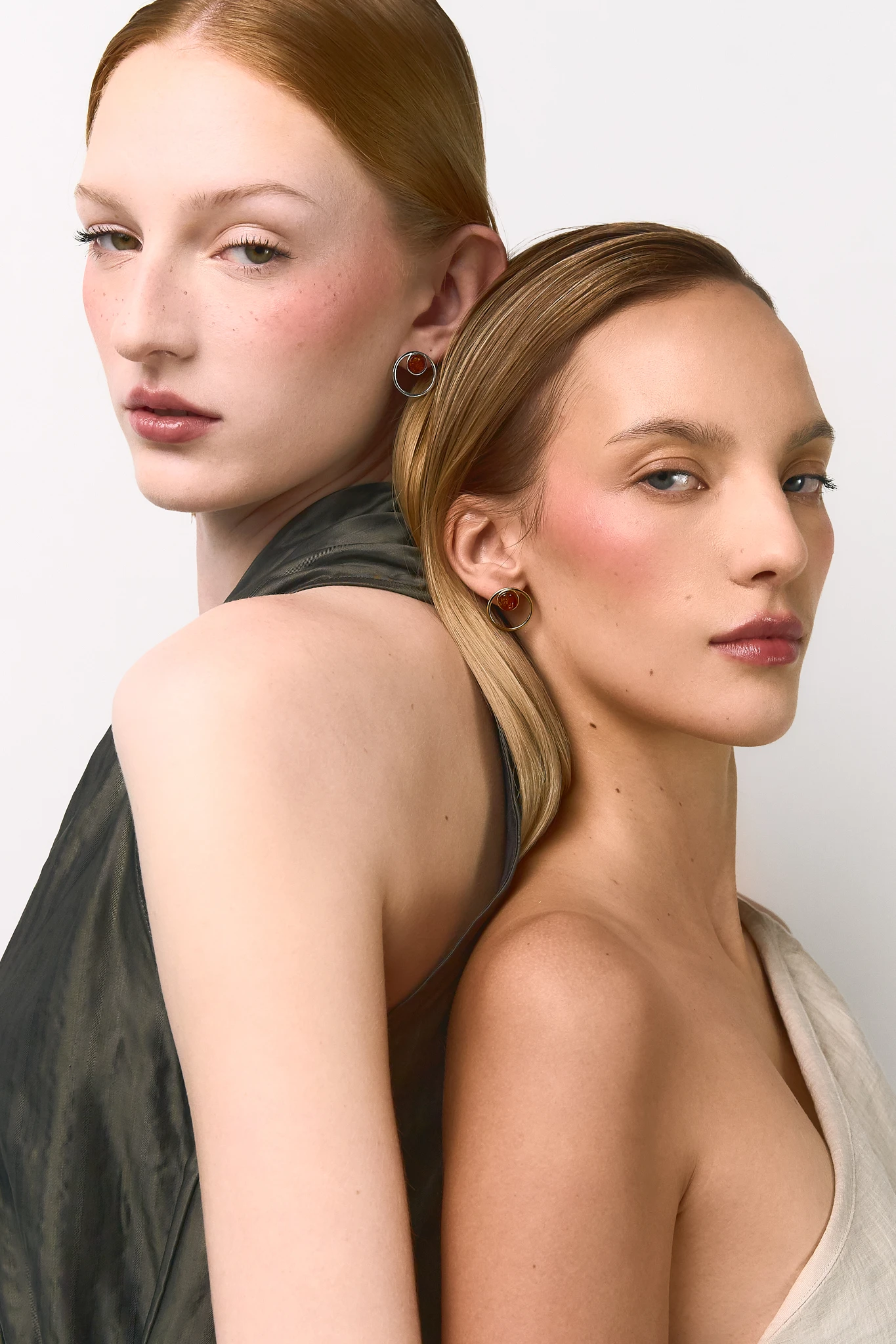 Thumbnail of Amy stud earrings with cognac amber