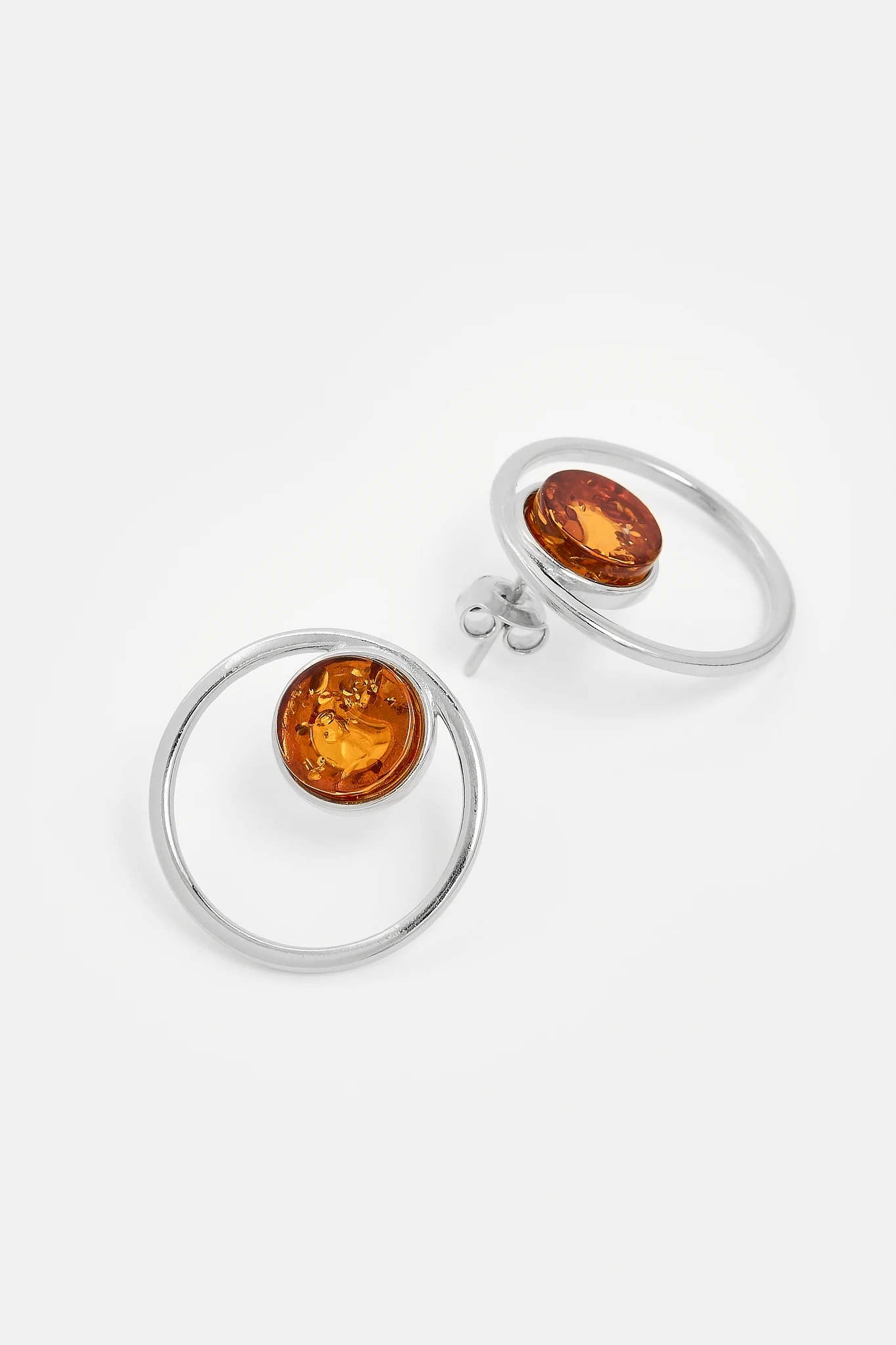 Thumbnail of Amy stud earrings with cognac amber
