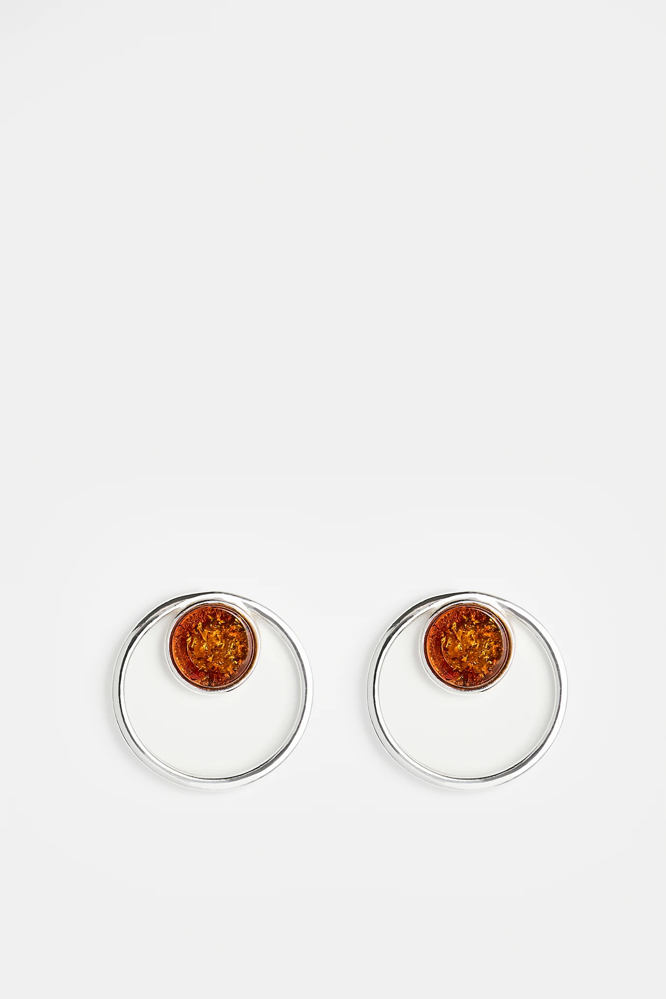 Amy stud earrings with cognac amber