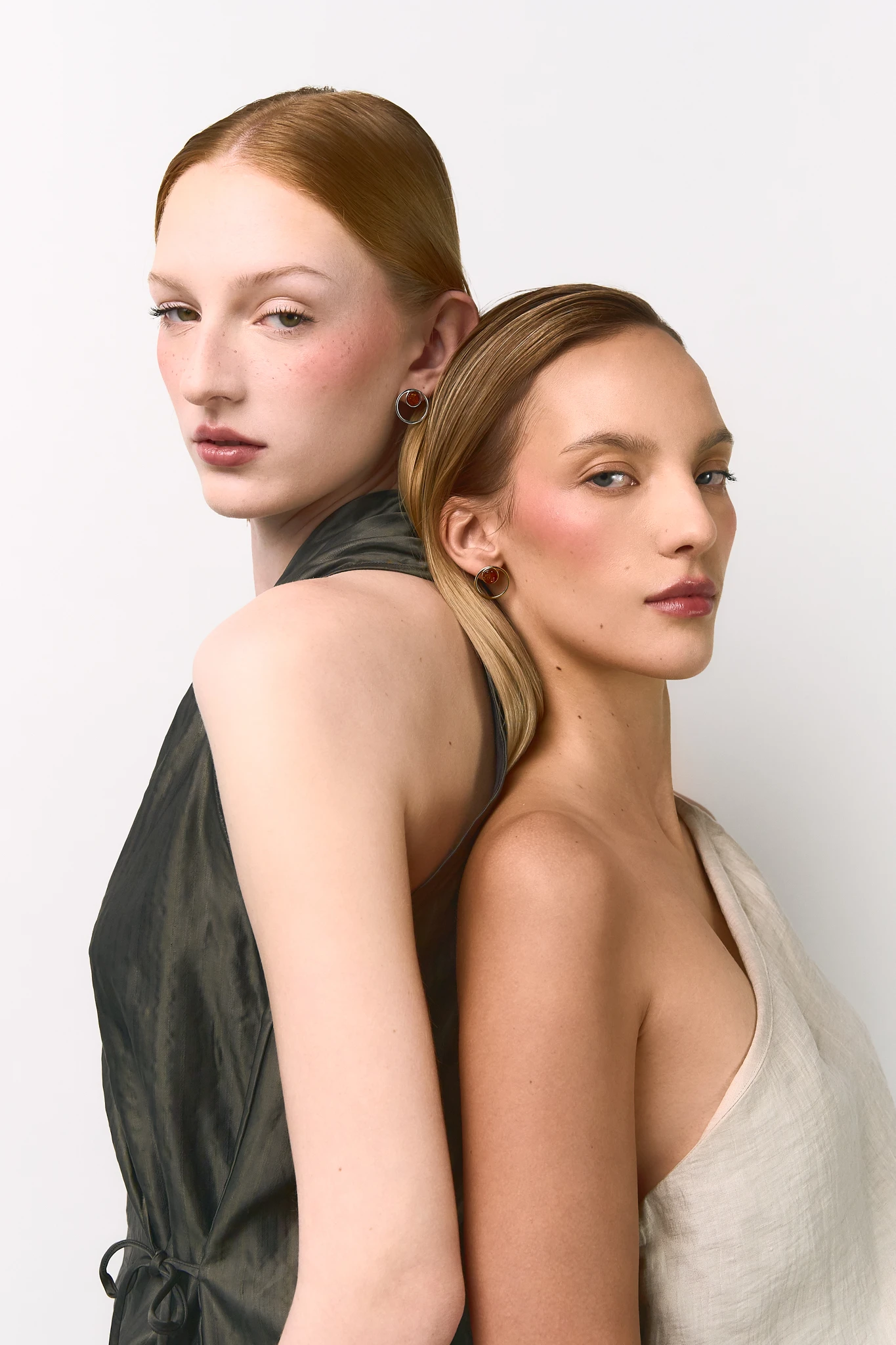 Thumbnail of Amy stud earrings with cognac amber