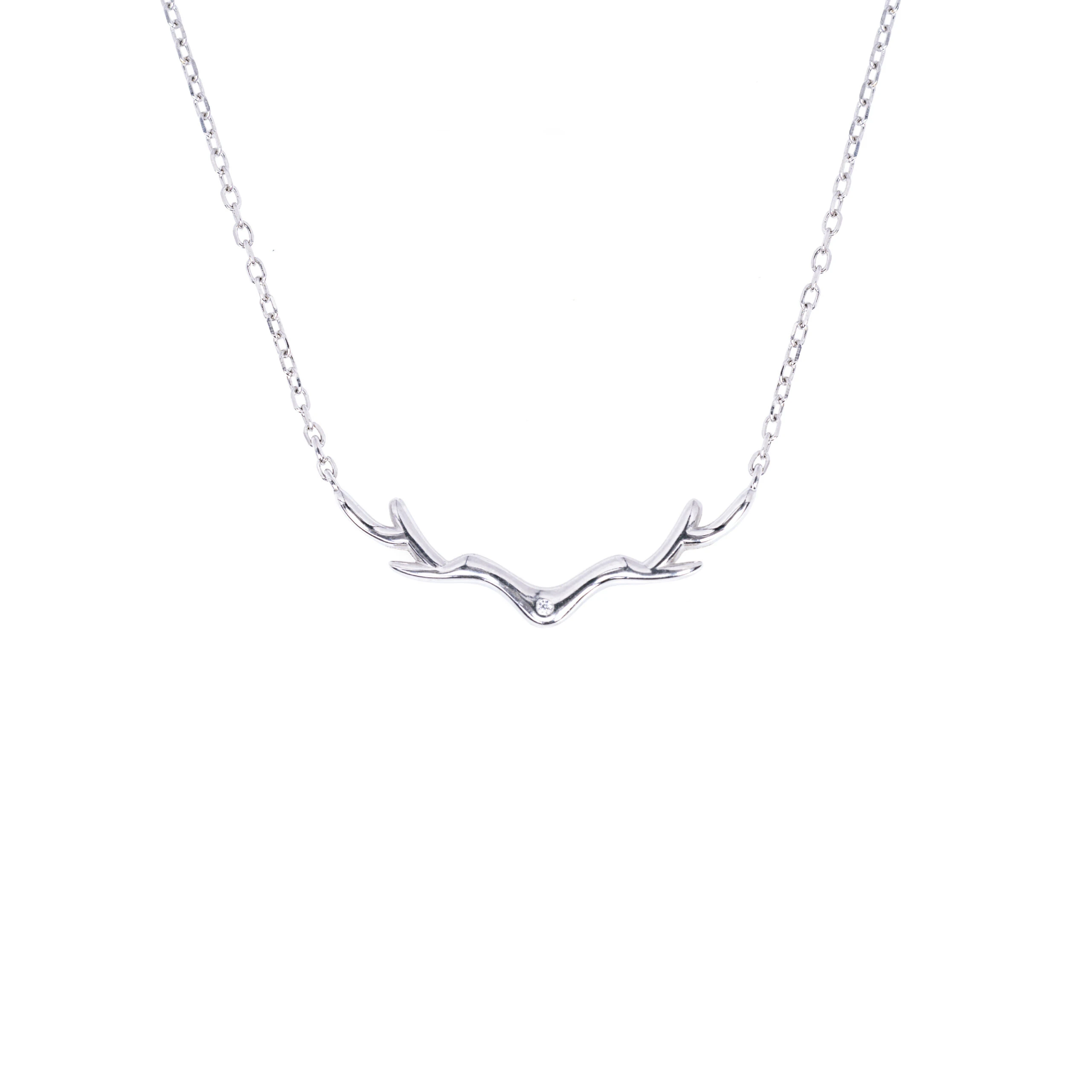 Antler silver necklace