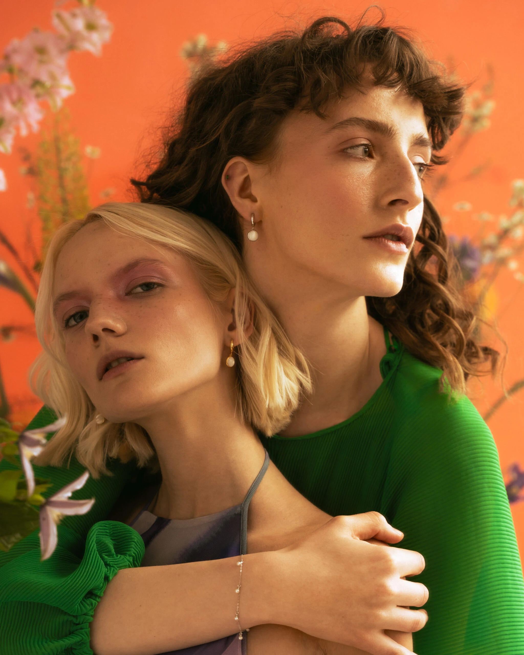 Thumbnail of Astra gold earrings with mother of pearl