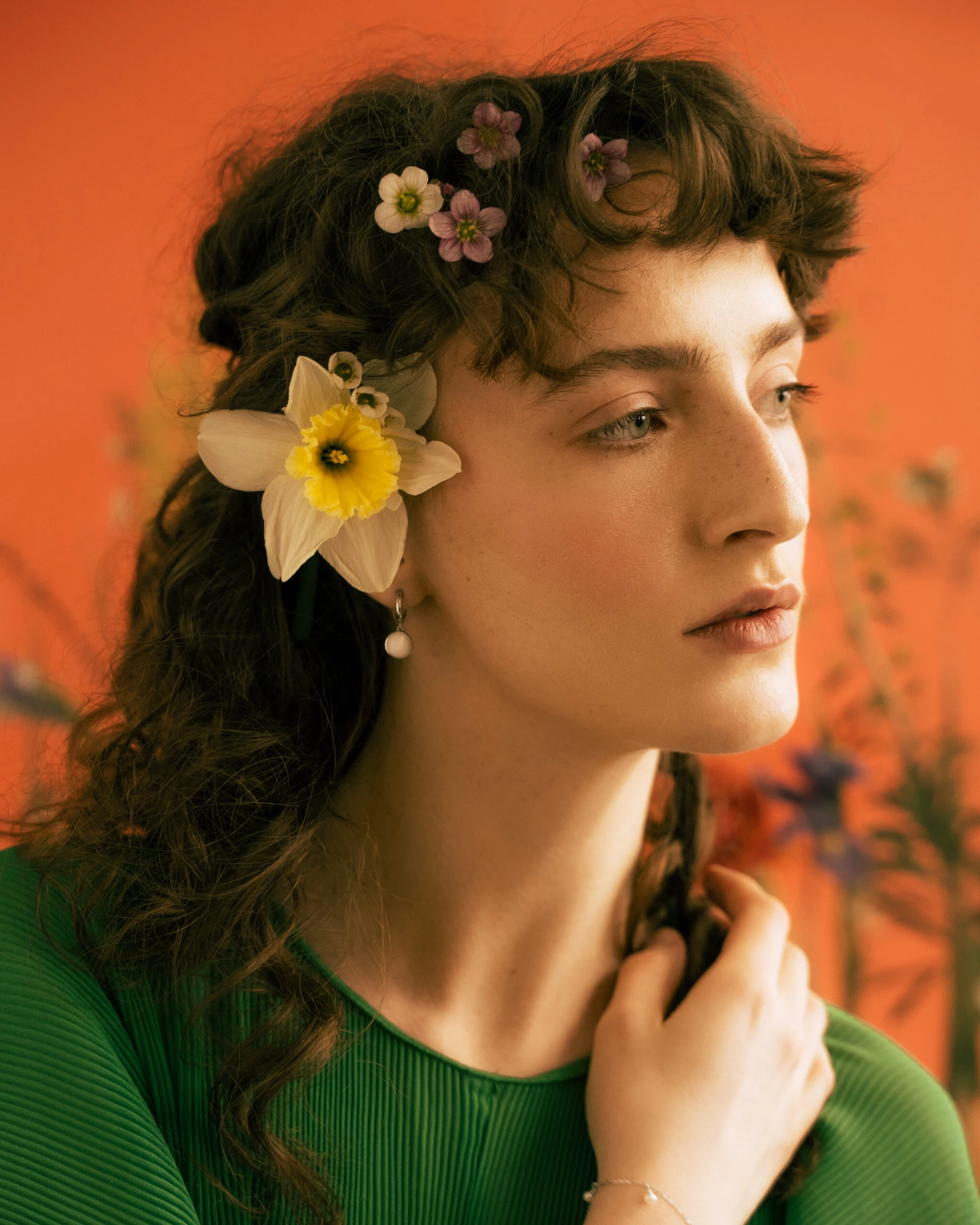 Thumbnail of Astra silver earrings with mother of pearl