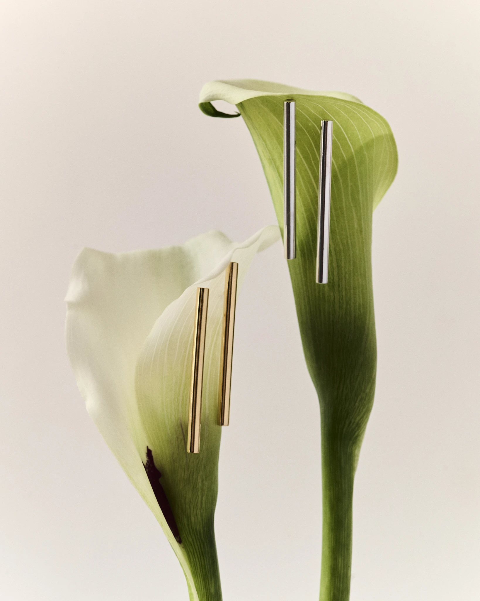 Miniatyrbild av Stiftörhängen med bar i silver