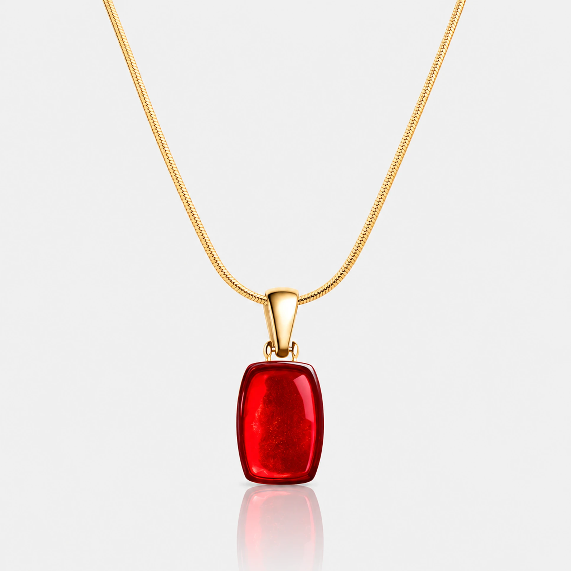 Carmen Halskette in Gold mit rotem Bernstein