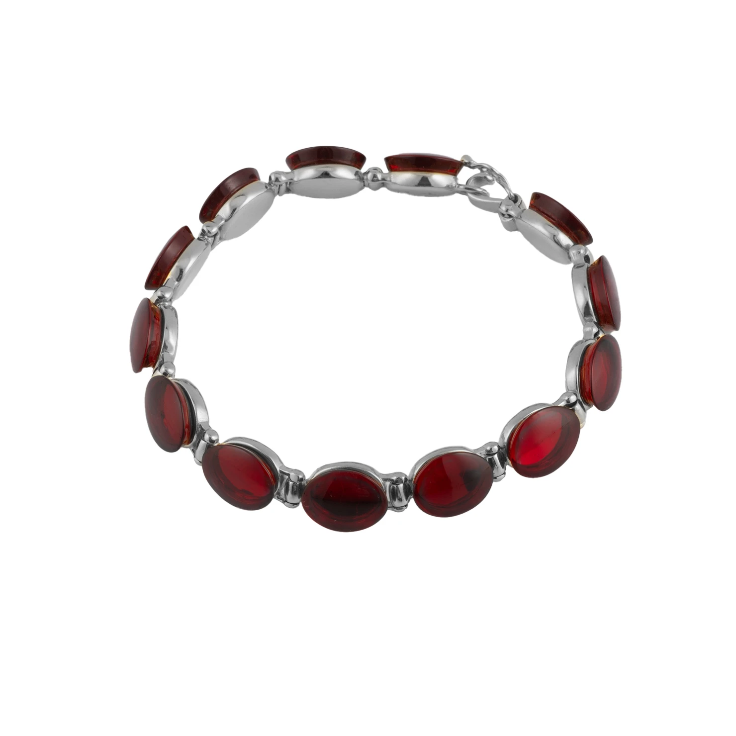 Carmen bracelet in silver with red amber