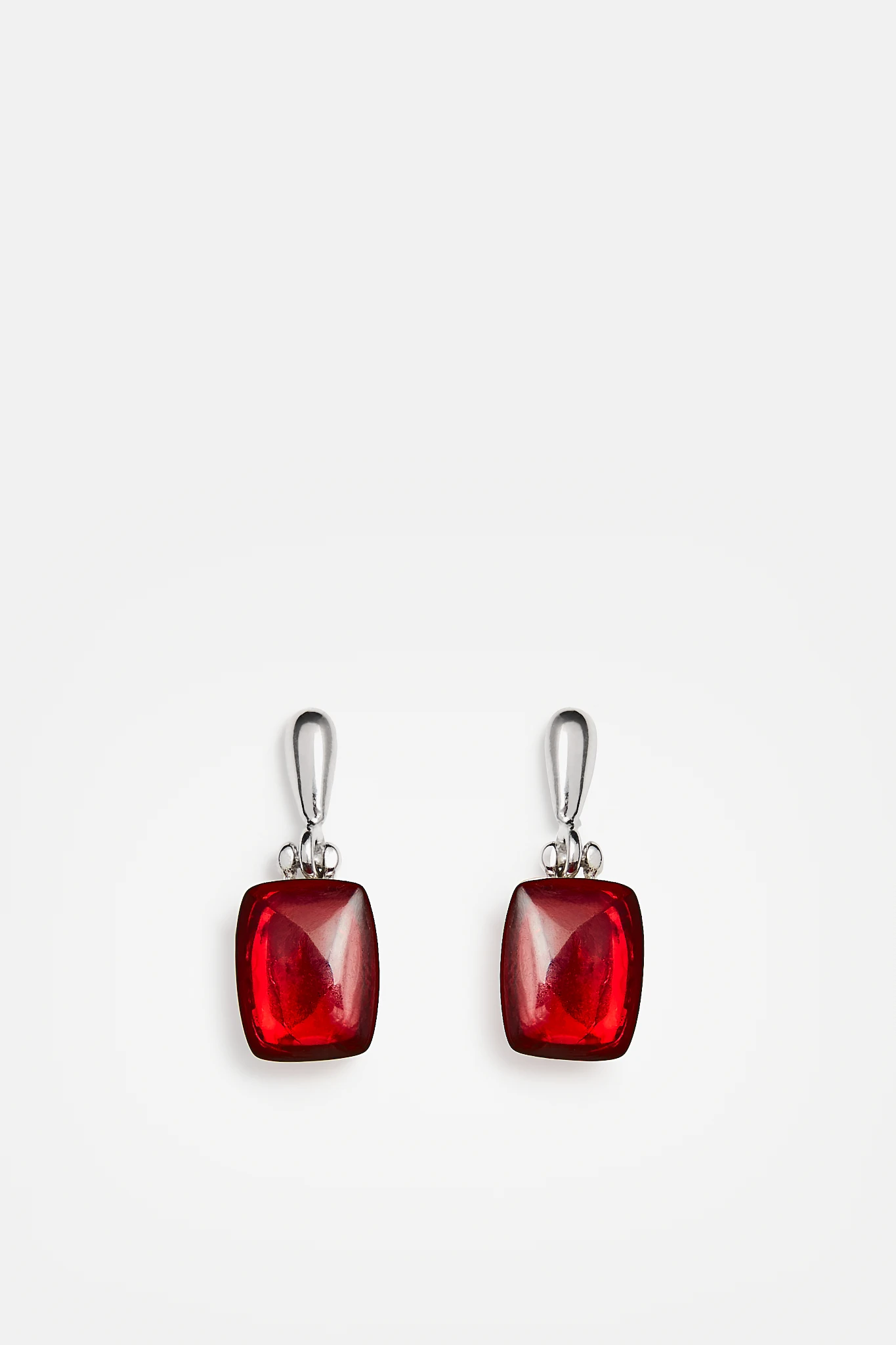 Carmen earrings in silver with red amber