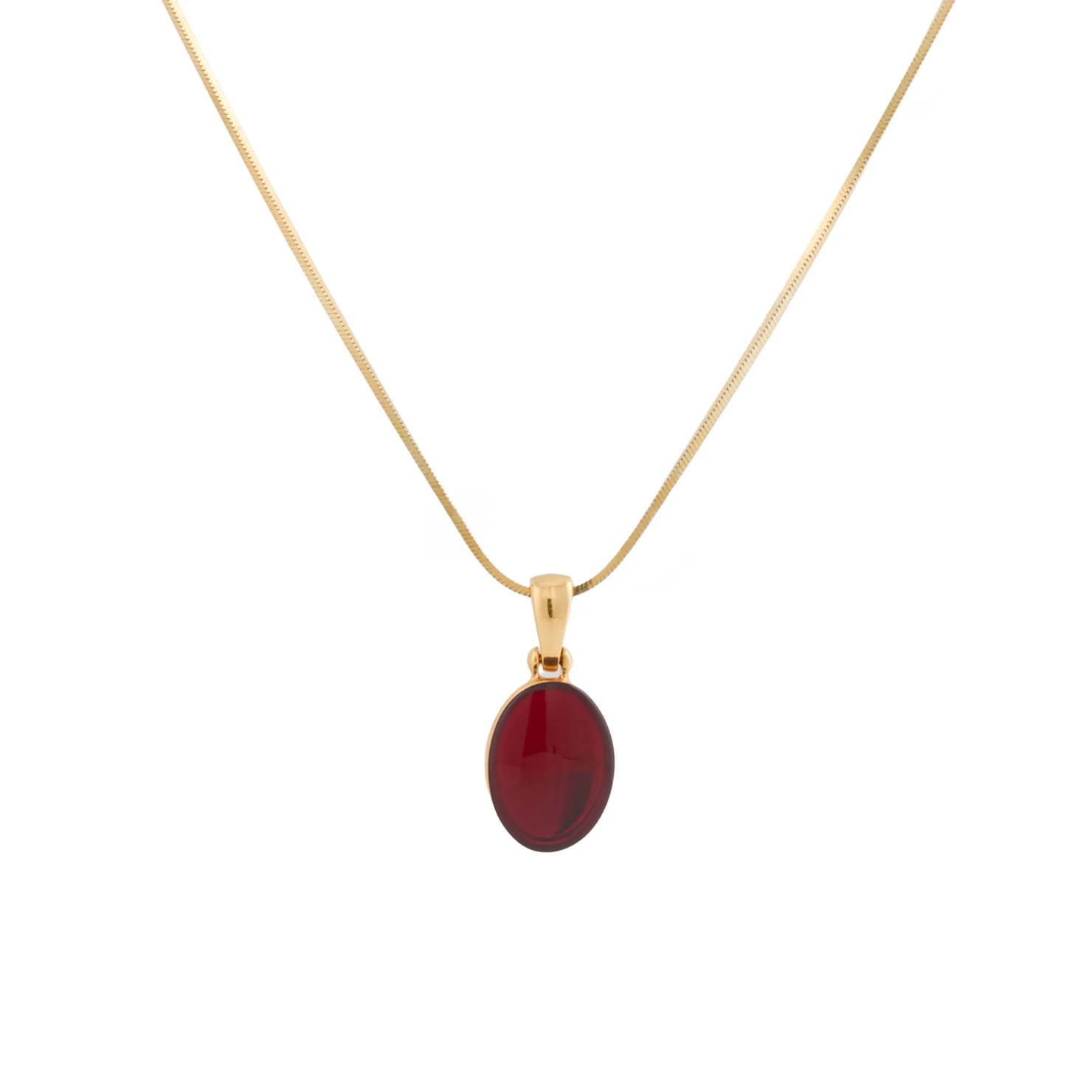 Thumbnail of Carmen necklace in gold with red amber