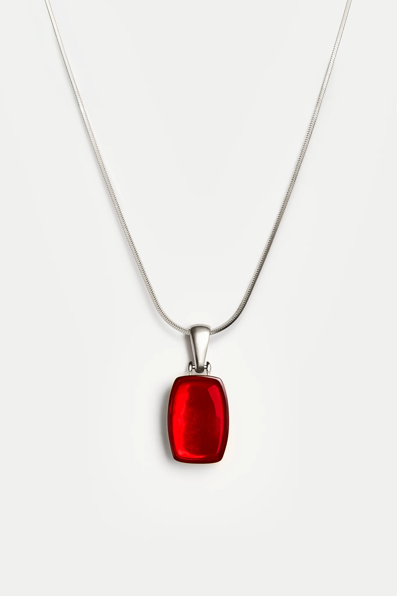 Carmen necklace in silver with red amber