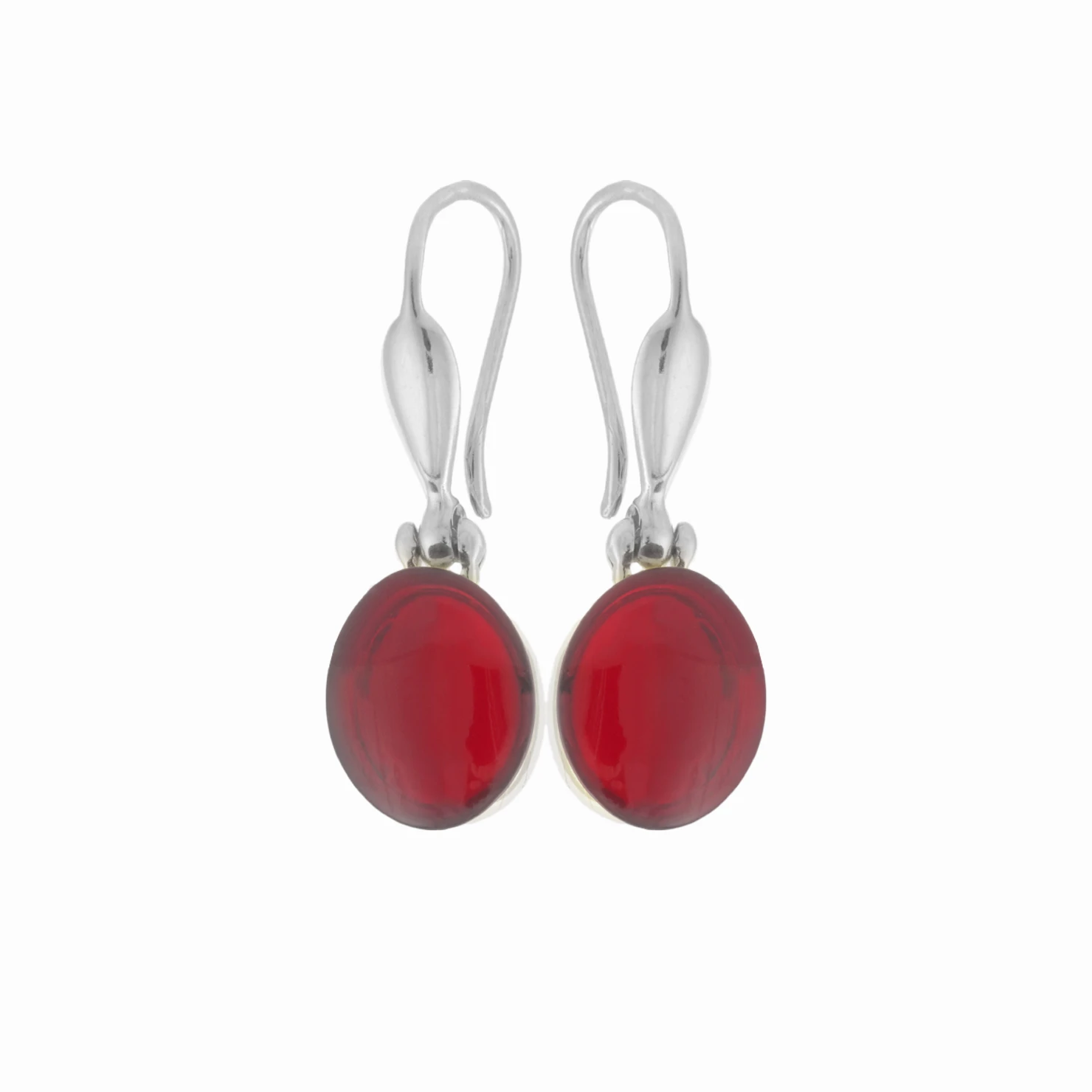 Thumbnail of Carmen silver earrings with red amber