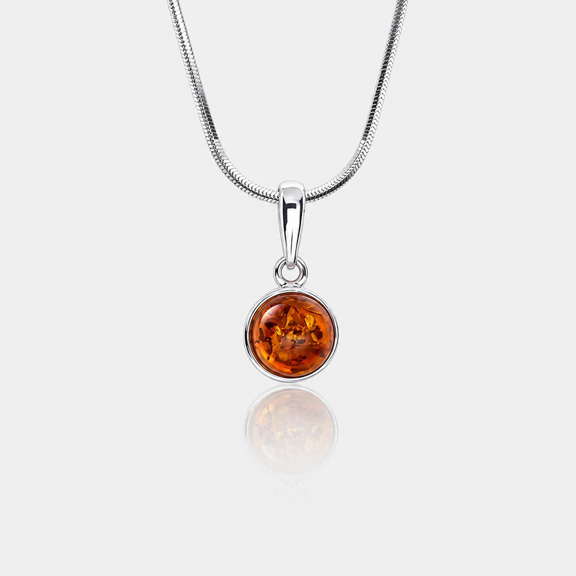Collana Chloe placcata argento con ambra cognac