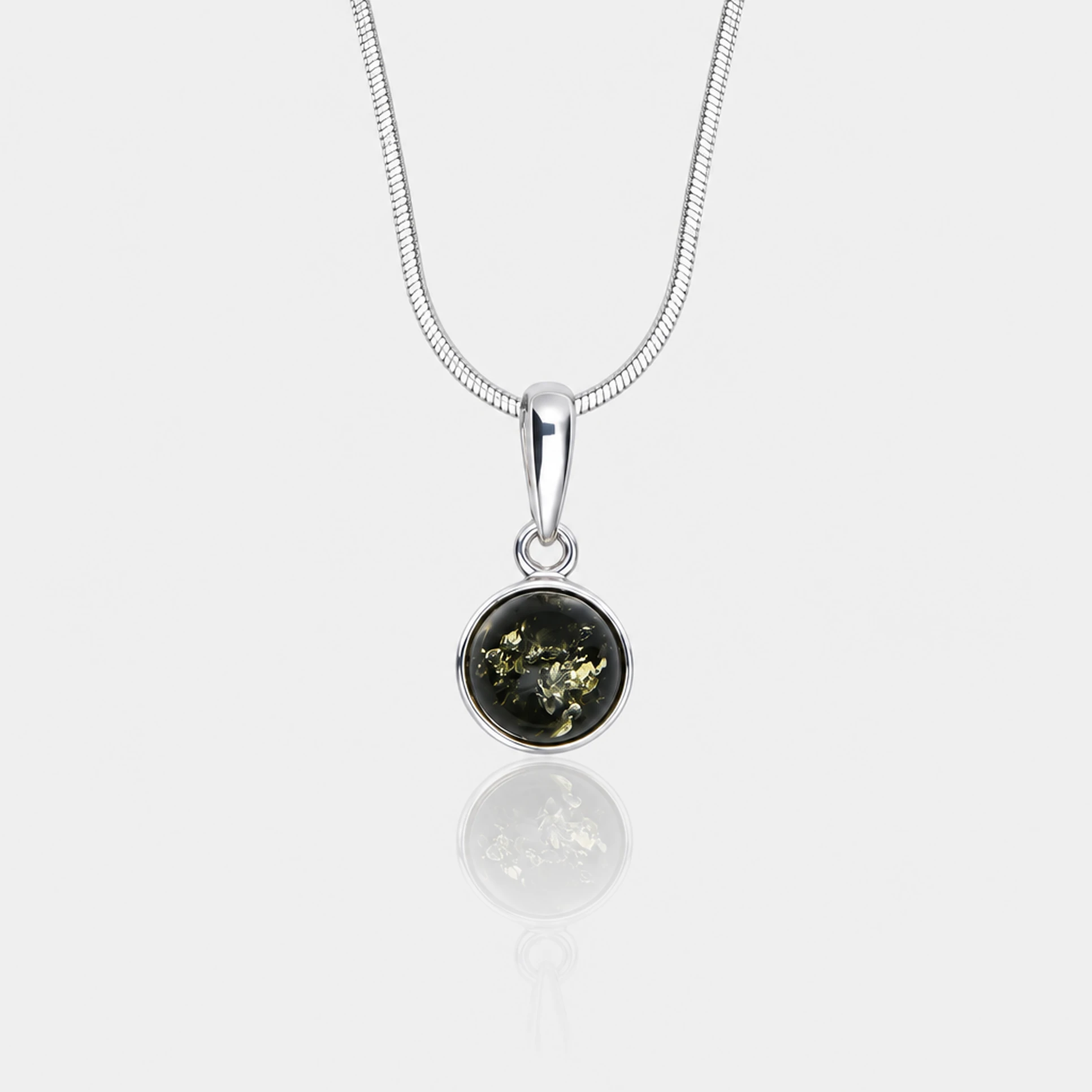 Collana Chloe placcata argento con ambra verde