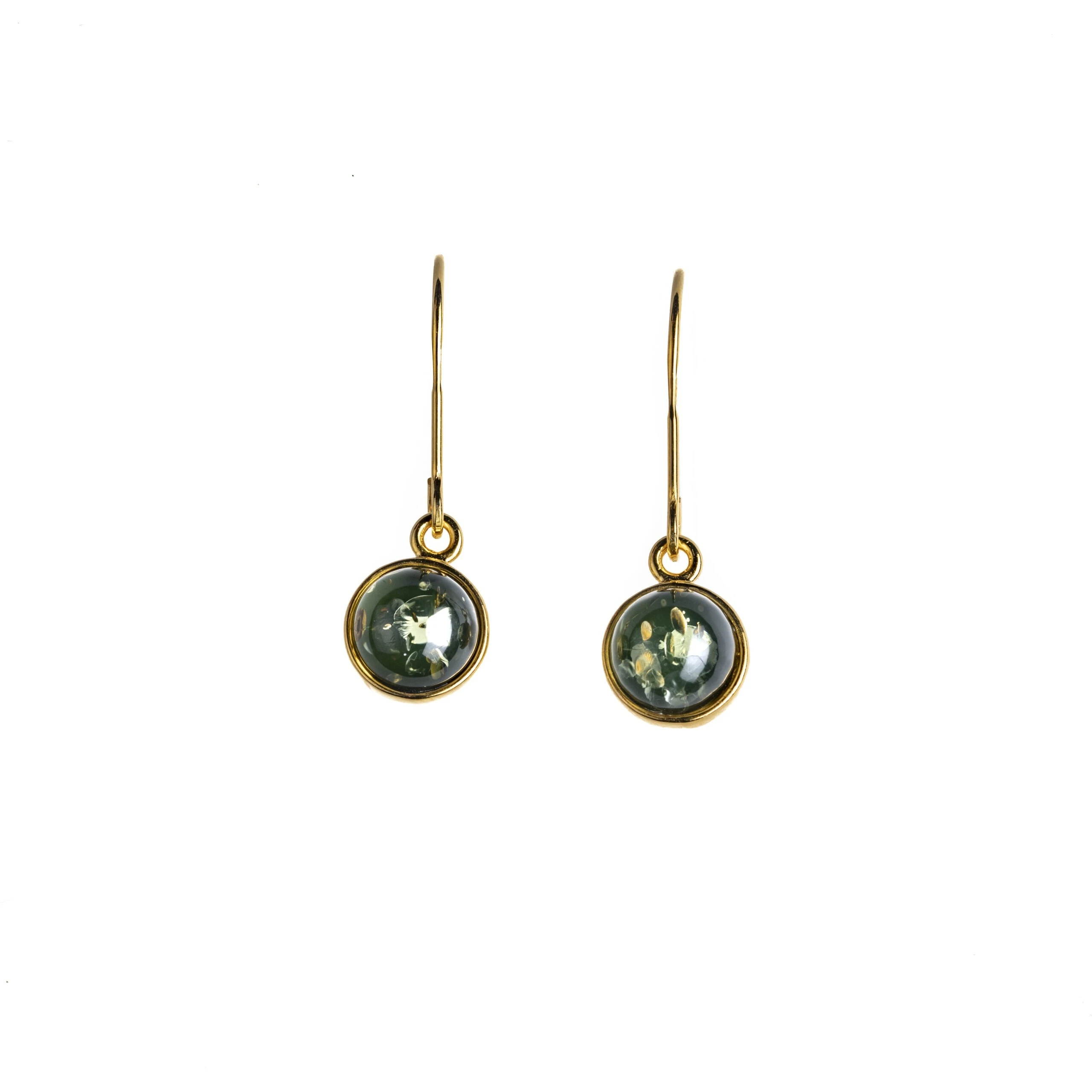Thumbnail of Chloe gold earrings with green amber