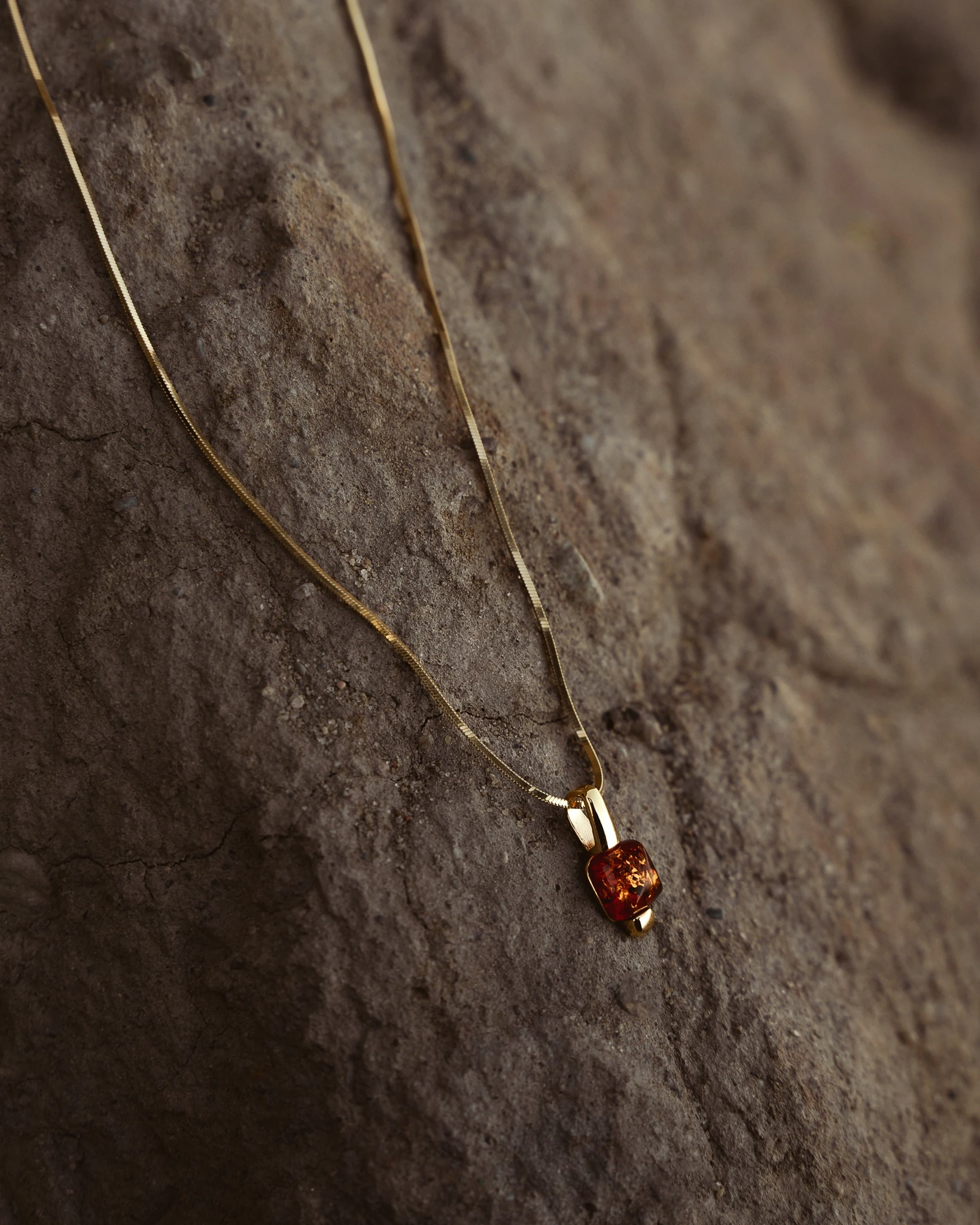 Thumbnail of Cornelia necklace with cognac amber