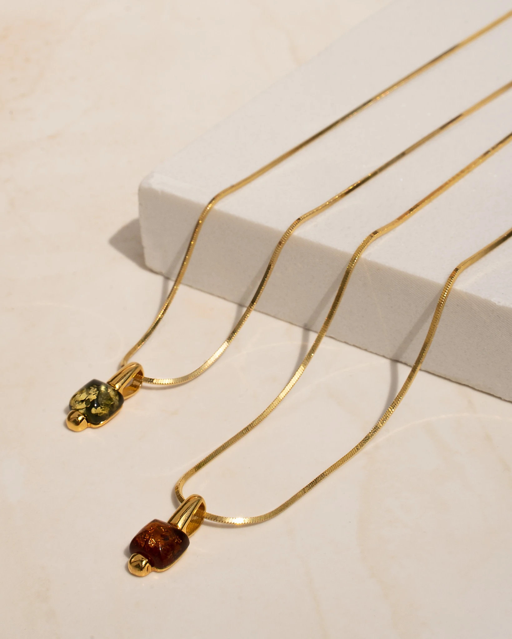 Thumbnail of Cornelia necklace with green amber