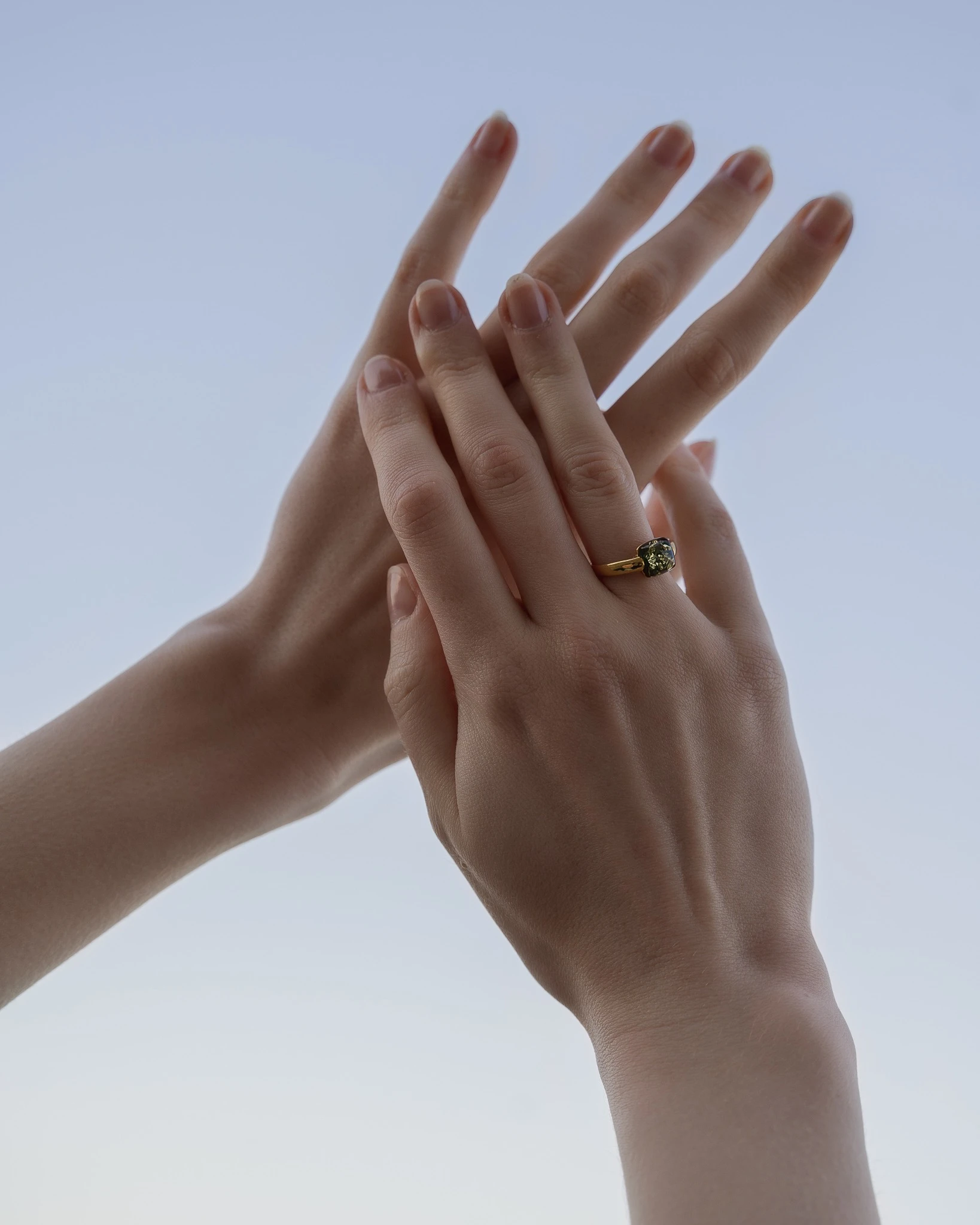 Thumbnail of Cornelia ring with green amber