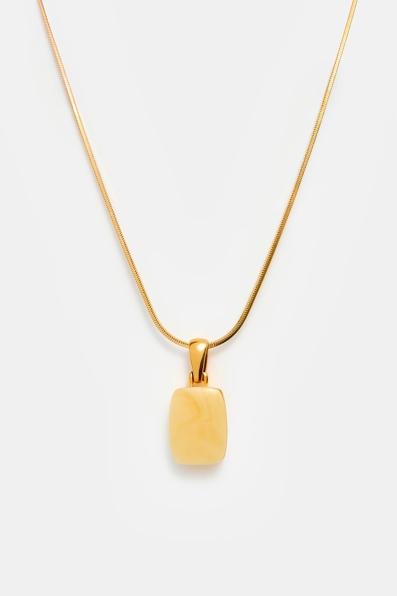 Crème rectangle gold necklace
