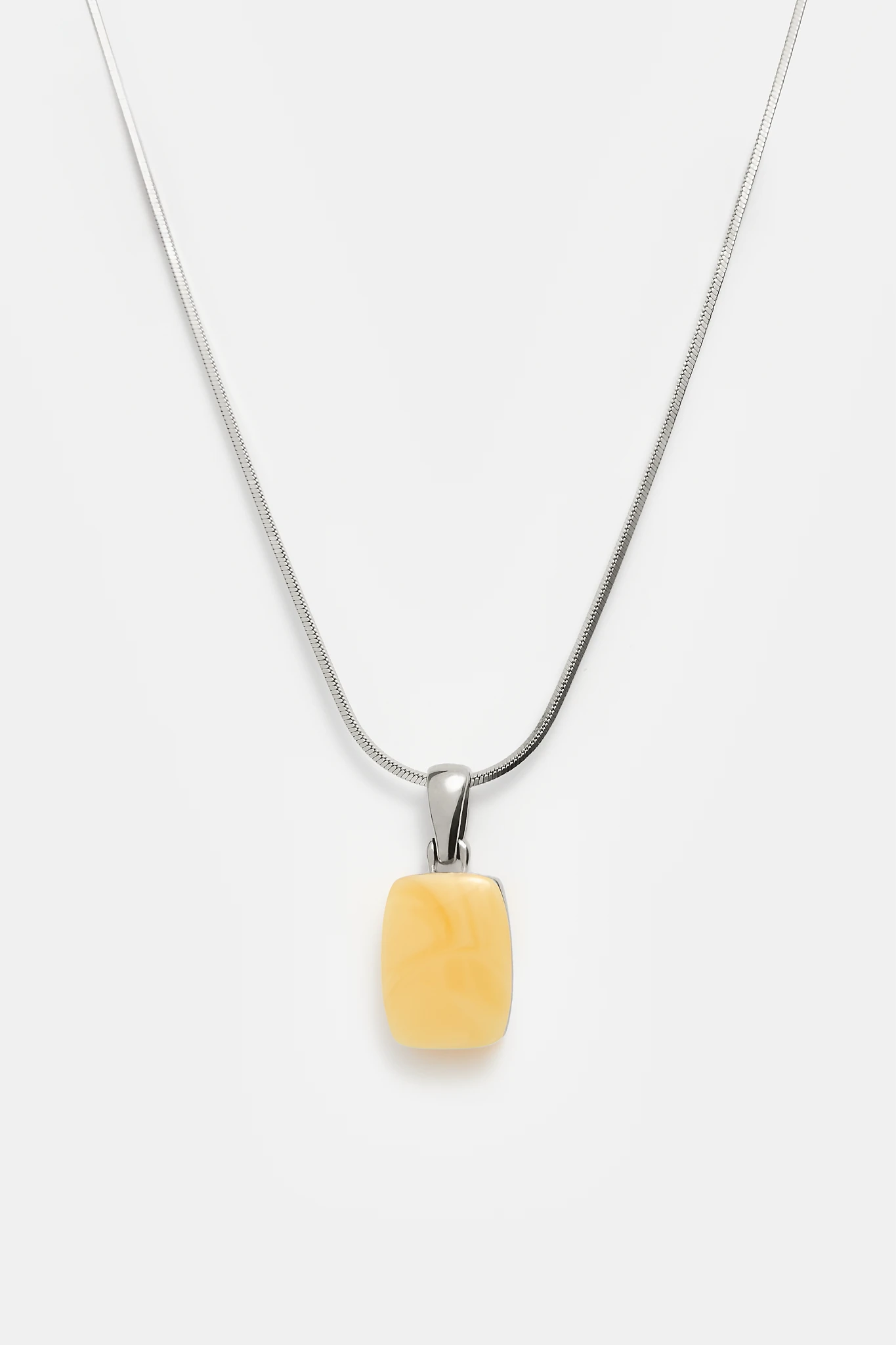 Thumbnail of Crème rectangle silver necklace