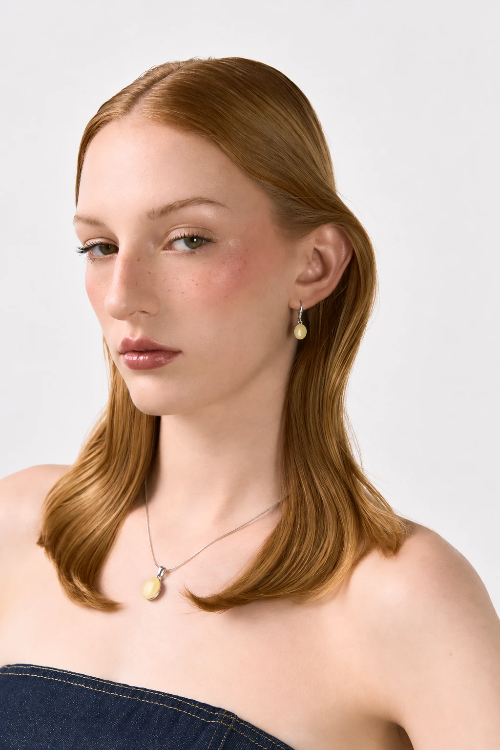 Crème silver necklace, Silver, Amber, Amber necklaces