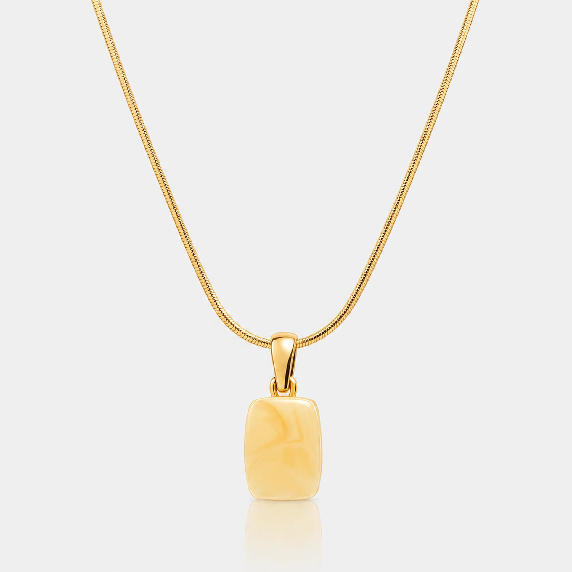 Collana Crème rettangolo placcato oro
