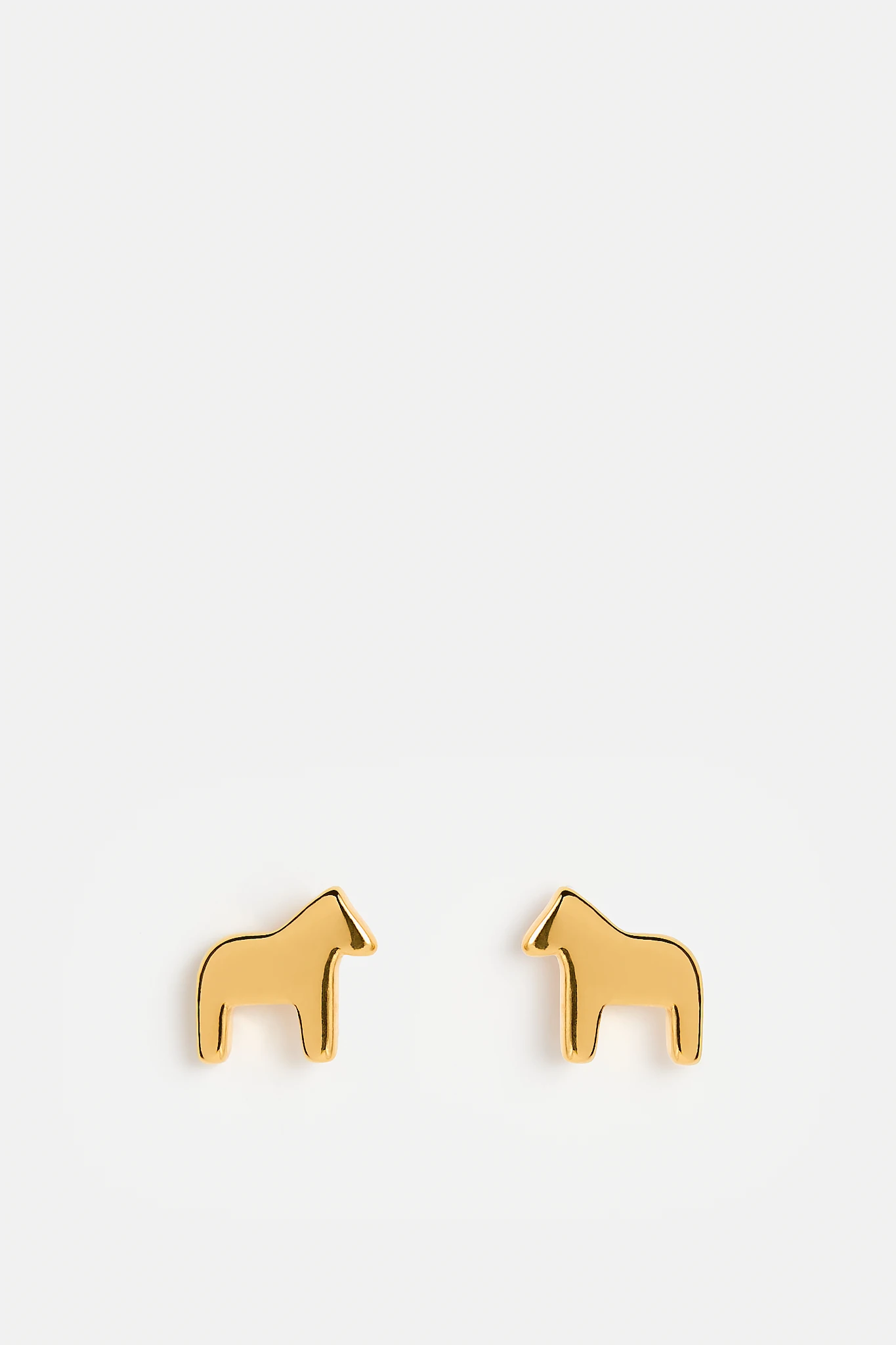 Dala horse earrings in gold