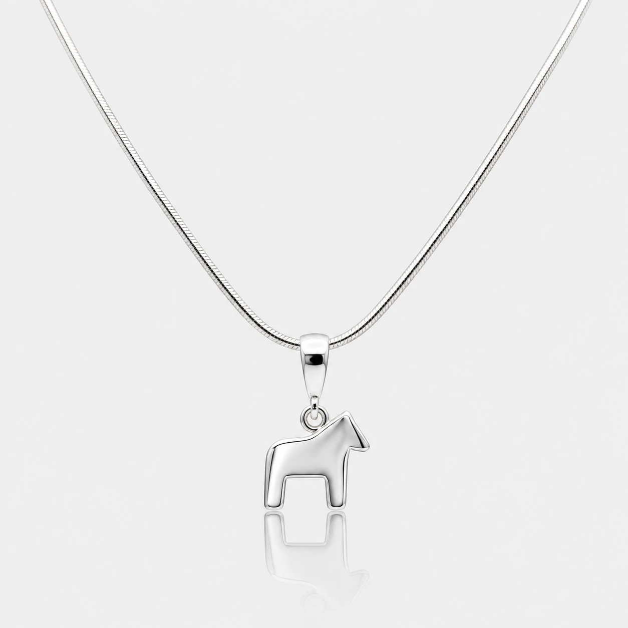 Dala horse silver necklace small