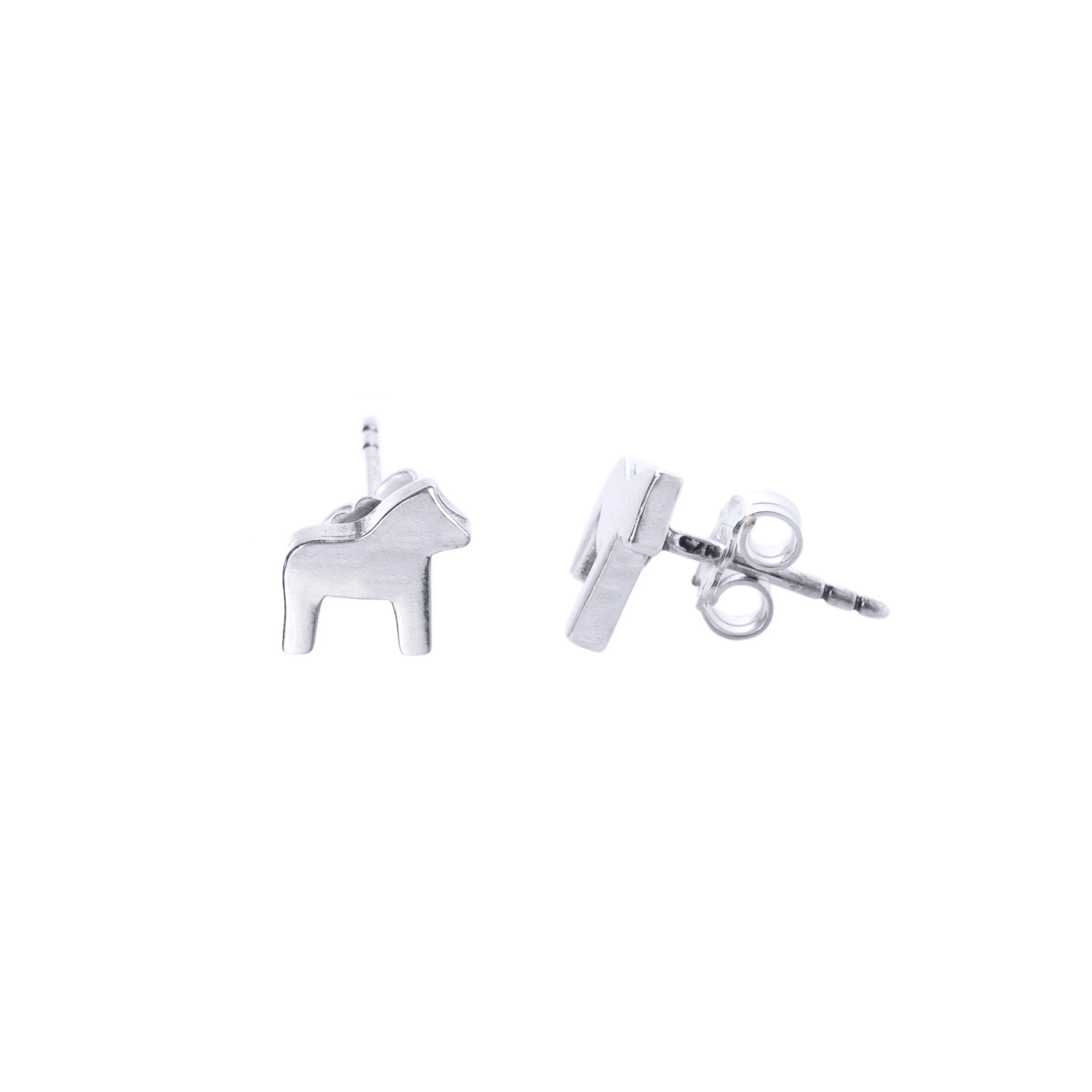 Thumbnail of Dala horse silver earrings