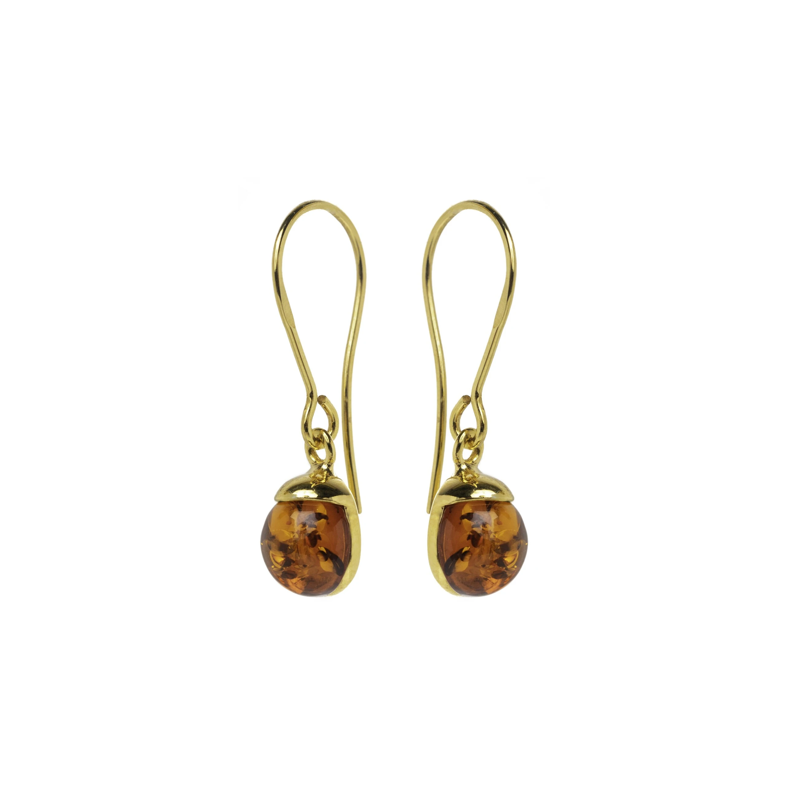Diana gold earrings with amber