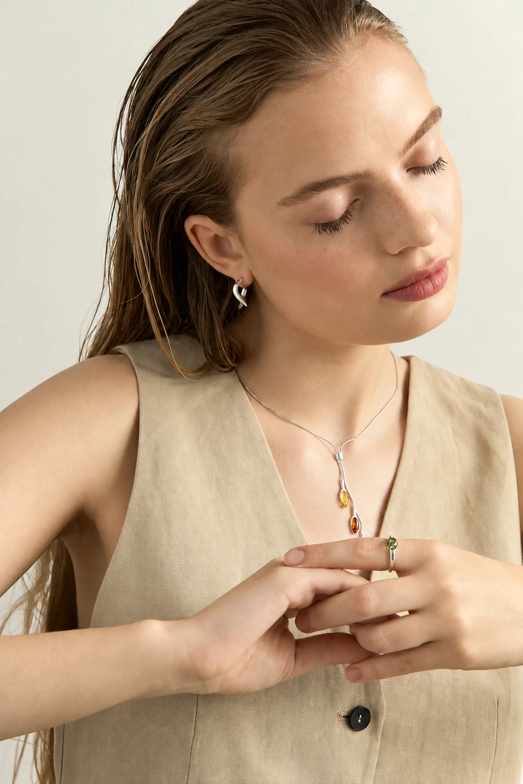 Dream silver necklace, Silver, Amber, Amber necklaces