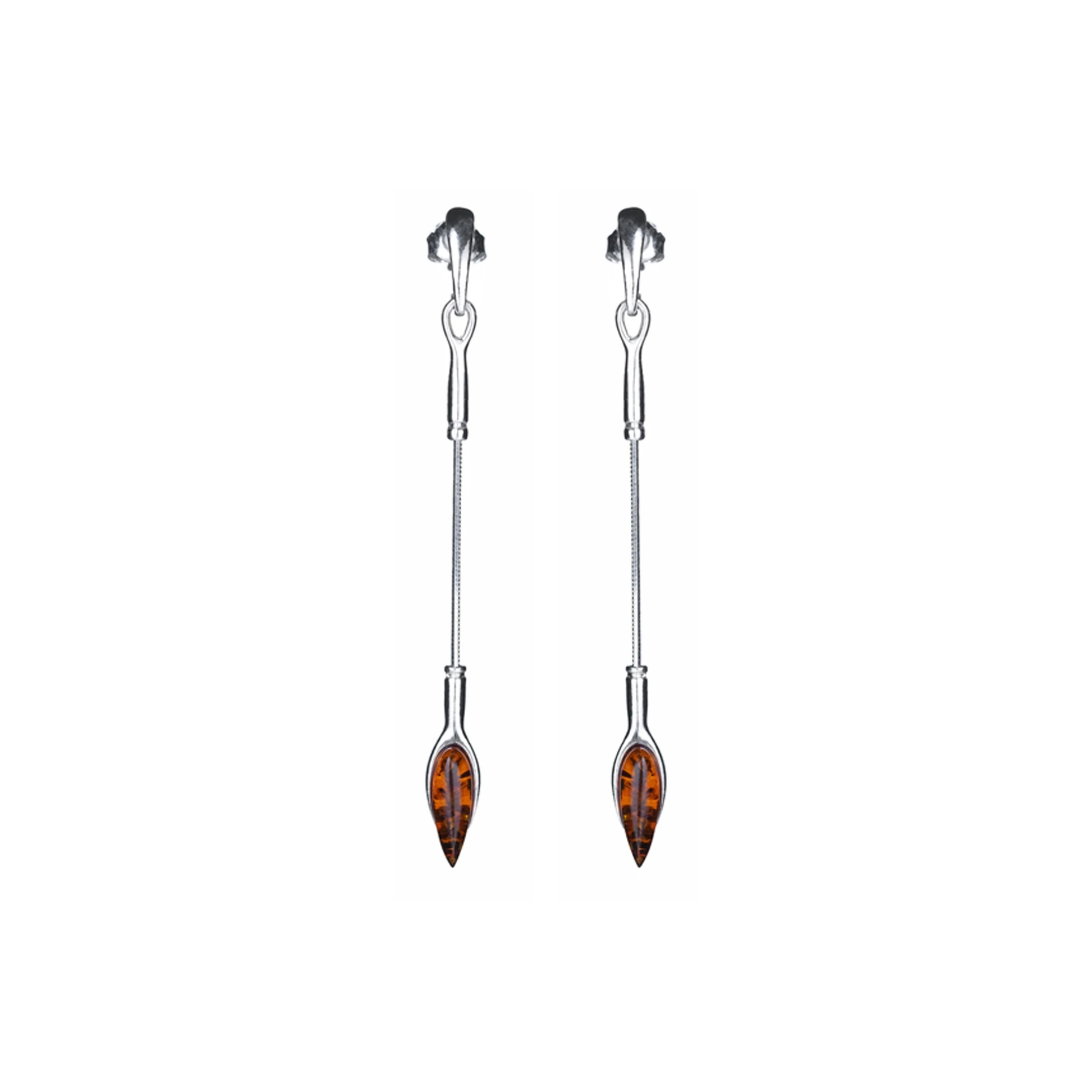 Thumbnail of Dream silver earrings with amber