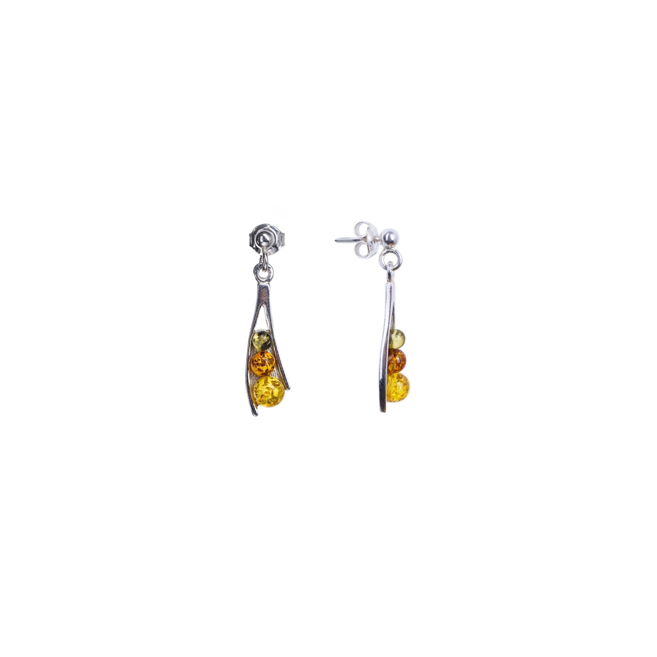 Emily silver earrings with amber