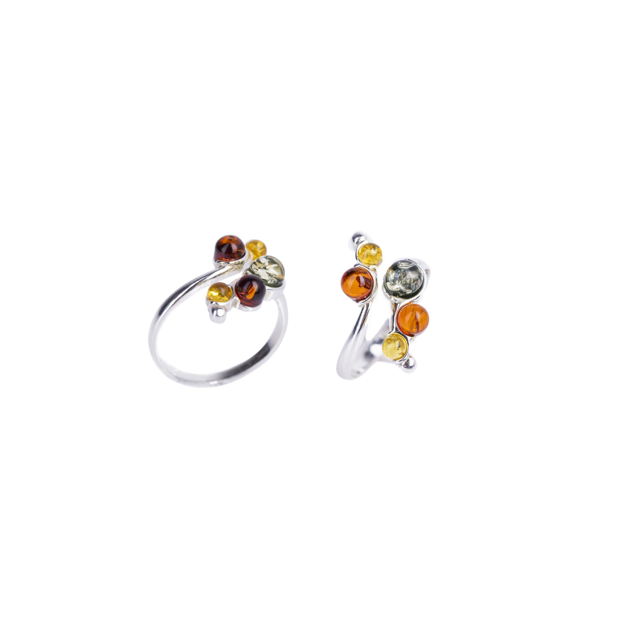 Emily silver ring with amber