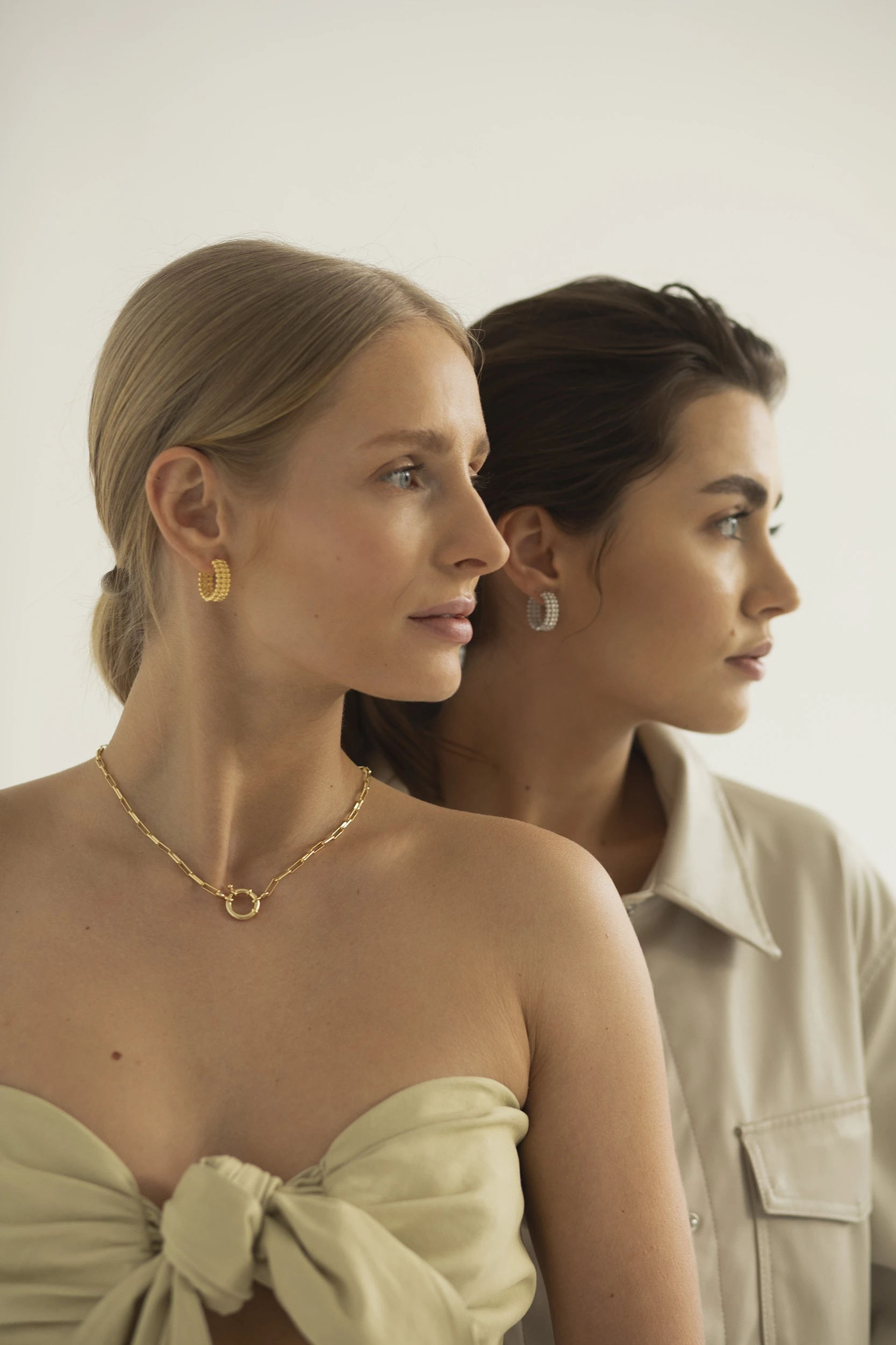 Thumbnail of Erica silver hoop earrings