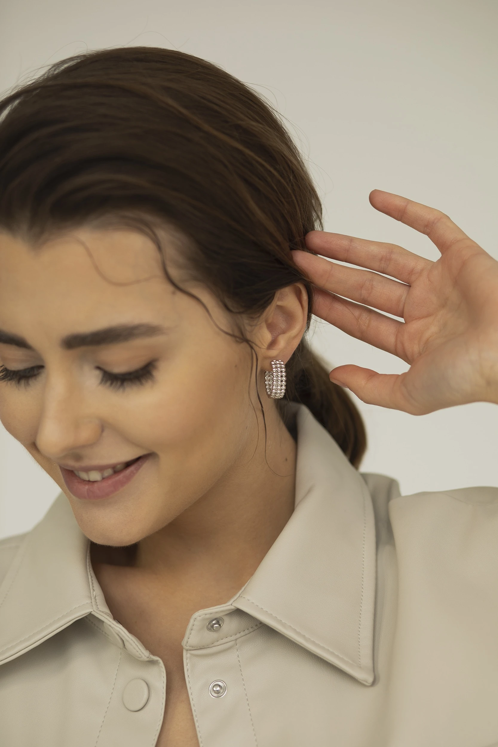 Erica silver hoop earrings