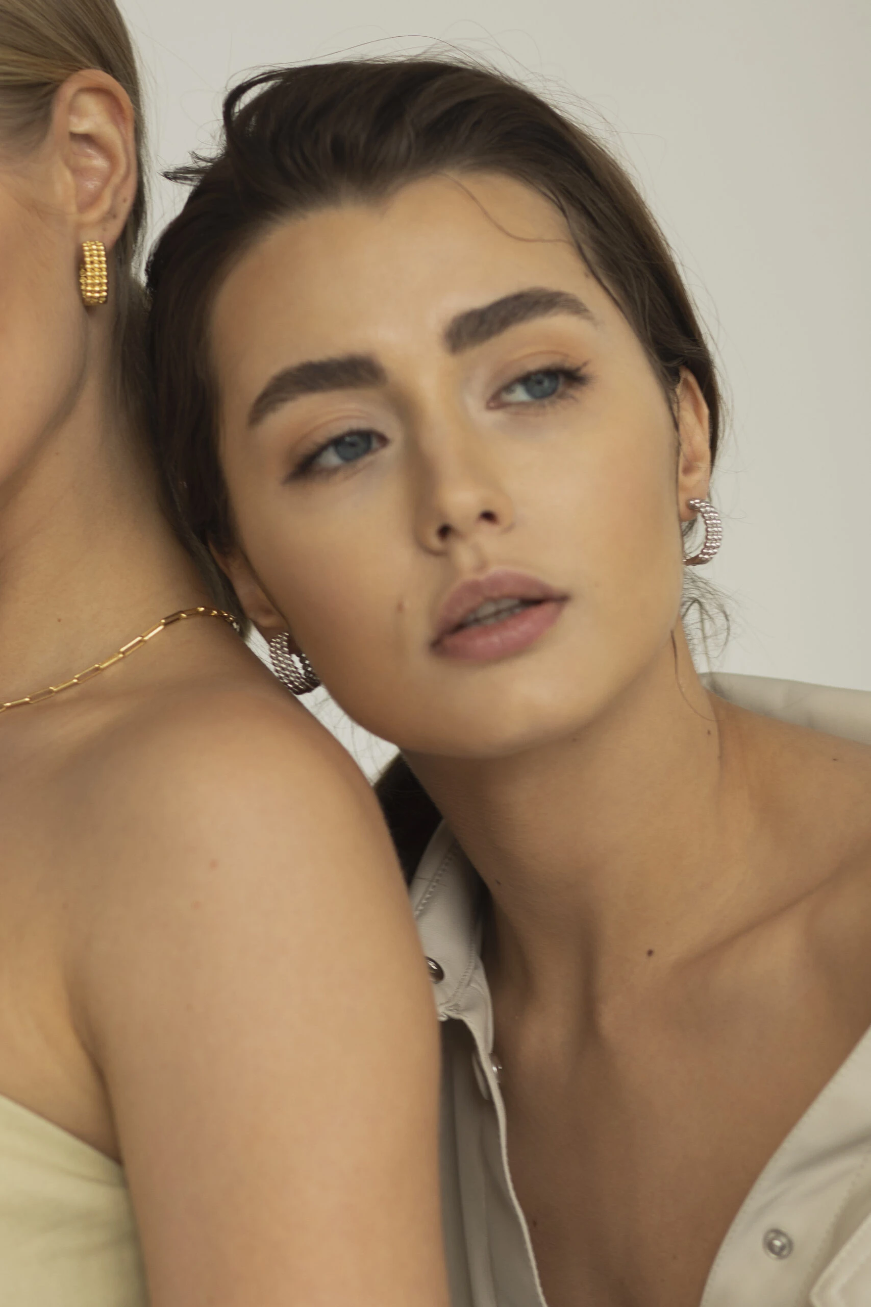 Thumbnail of Erica silver hoop earrings