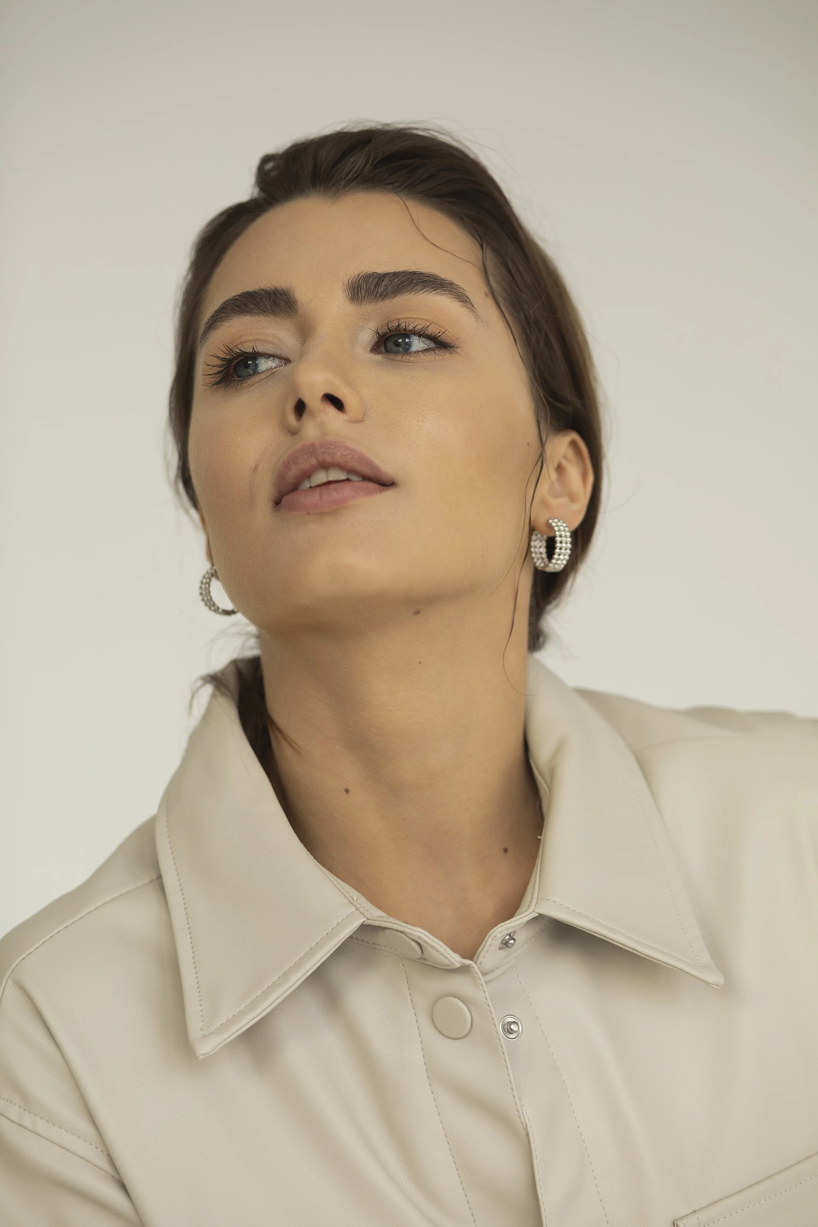 Thumbnail of Erica silver hoop earrings