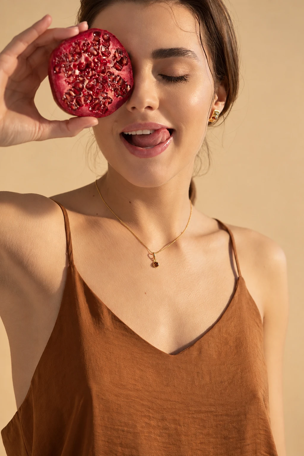 Glory gold earrings with amber, Gold-plated, Amber, Amber earrings