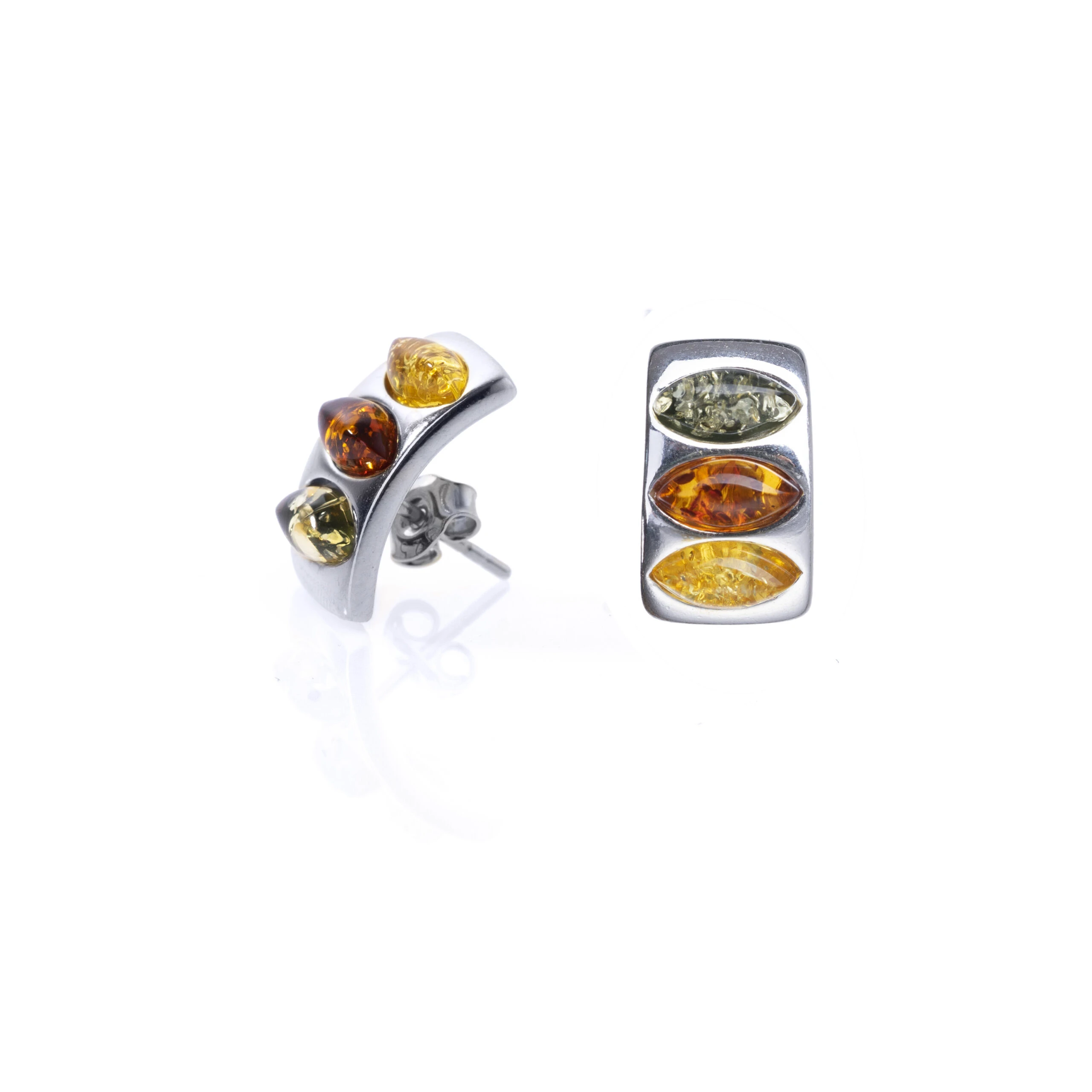 Glory silver earrings with amber