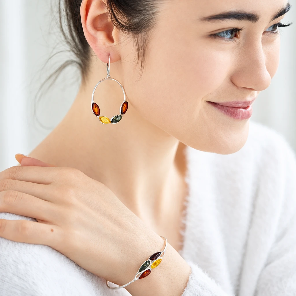 Glow silver earrings