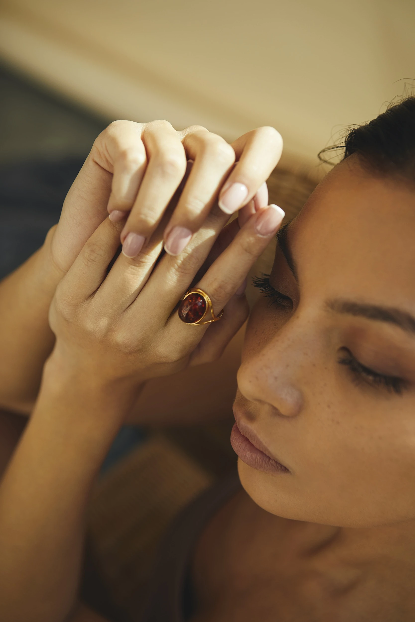 Thumbnail of Glow ring with cognac amber