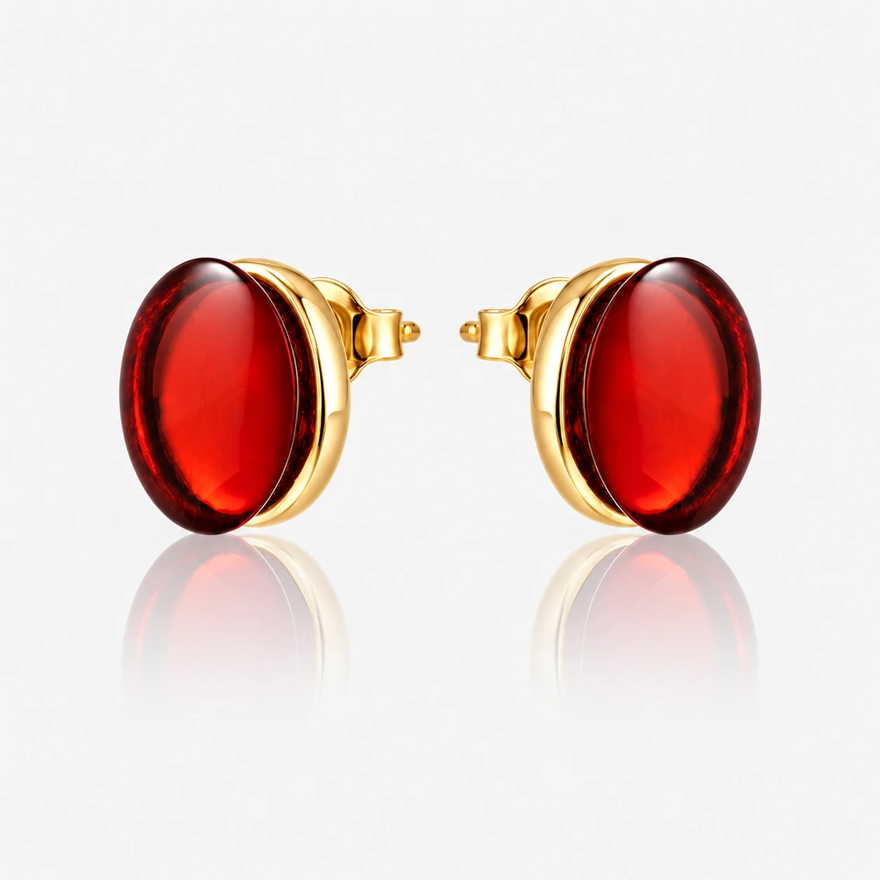 Carmen studs earrings with red amber