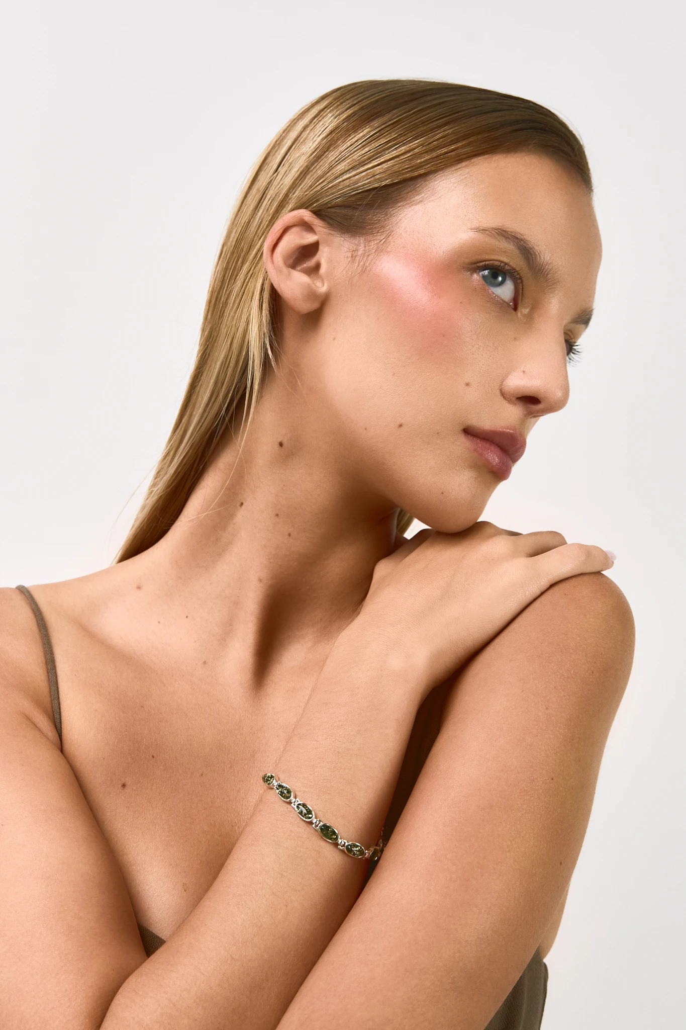 Grace silver bracelet with green amber, Silver, Amber, Amber bracelets