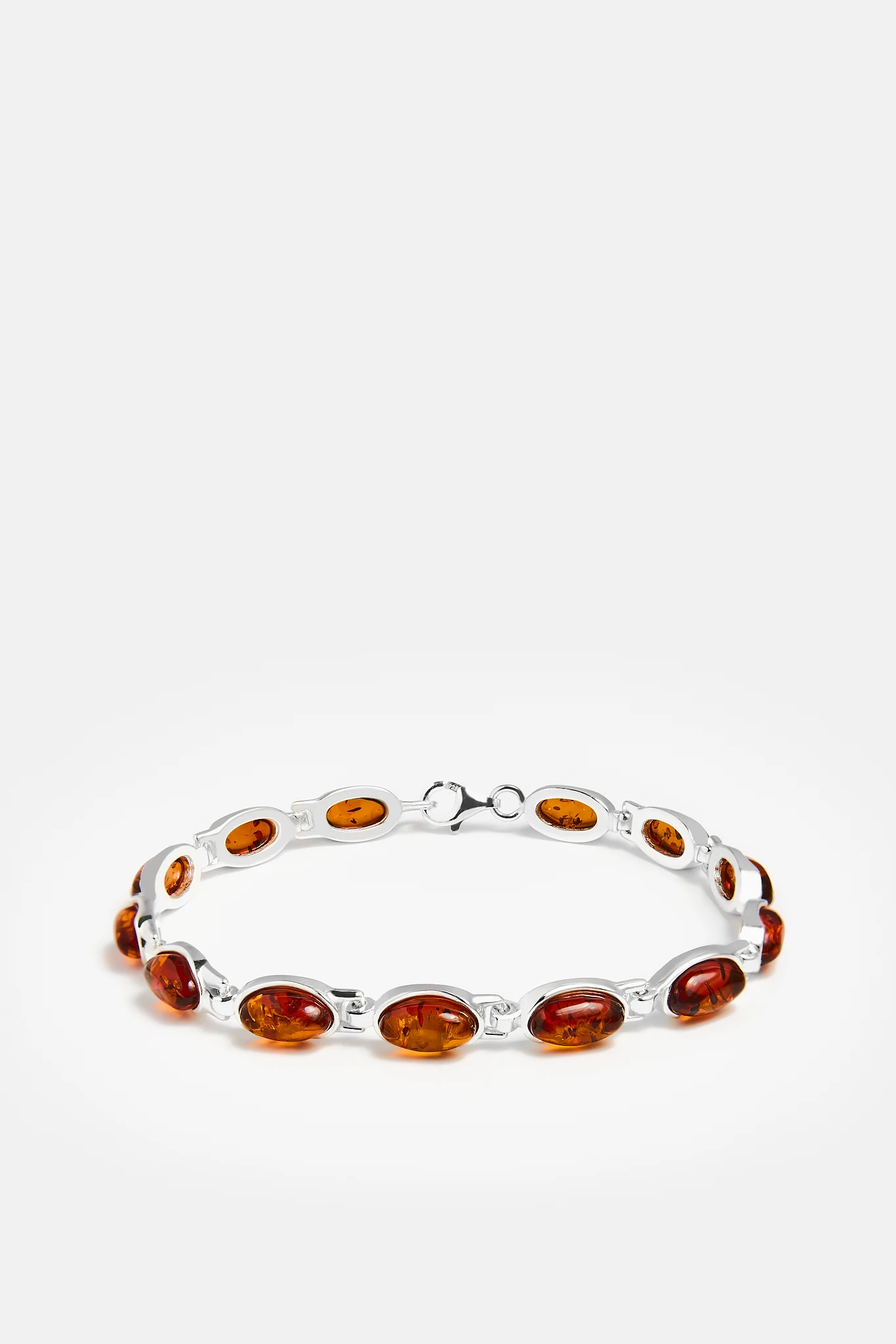 Grace silver bracelet with cognac amber