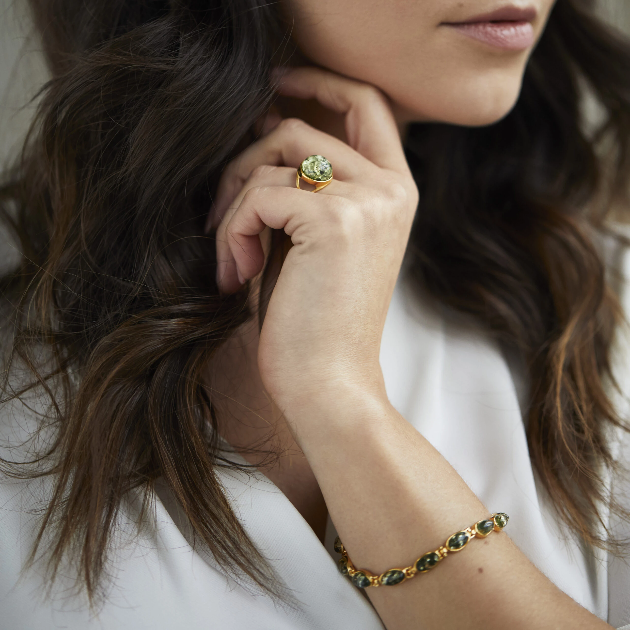 Thumbnail of Grace bracelet with green amber