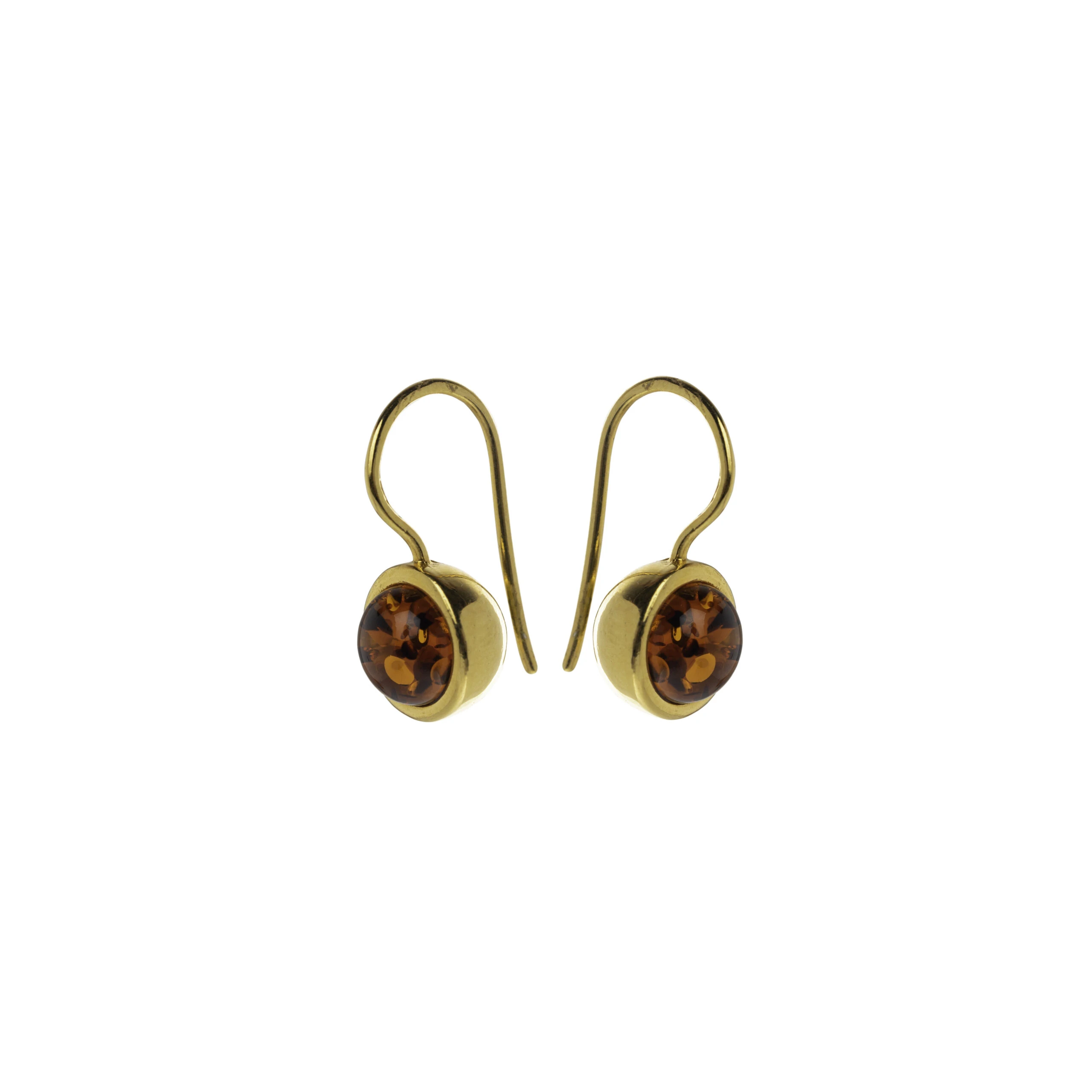 Thumbnail of Grace earrings in gold with cognac amber