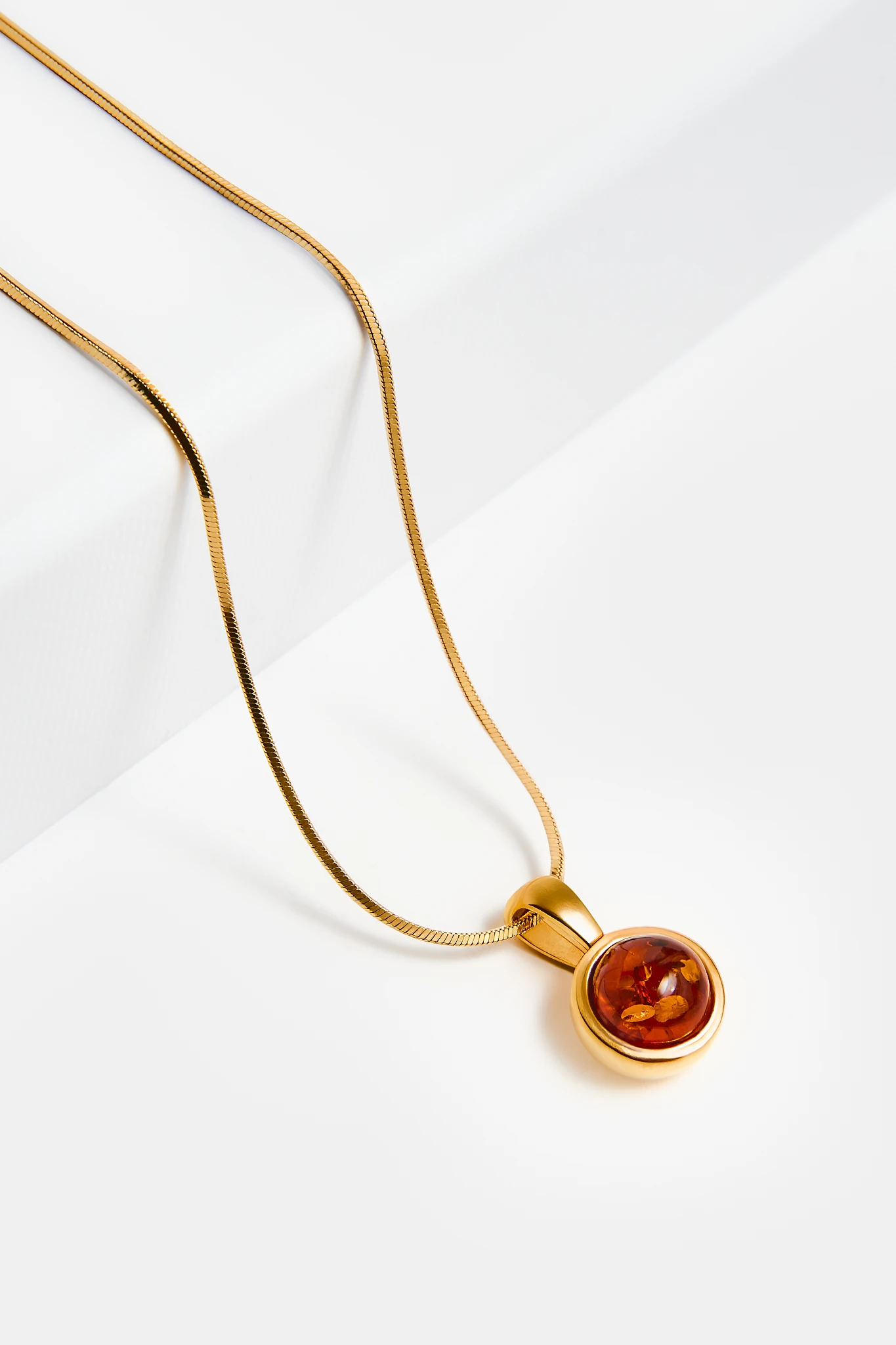 Thumbnail of Grace necklace in gold with cognac amber